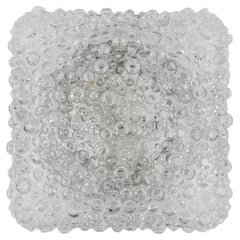 Schöne Wandleuchte aus klarem Blasenglas oder Einbaubeleuchtung, 1960er Jahre, Deutschland