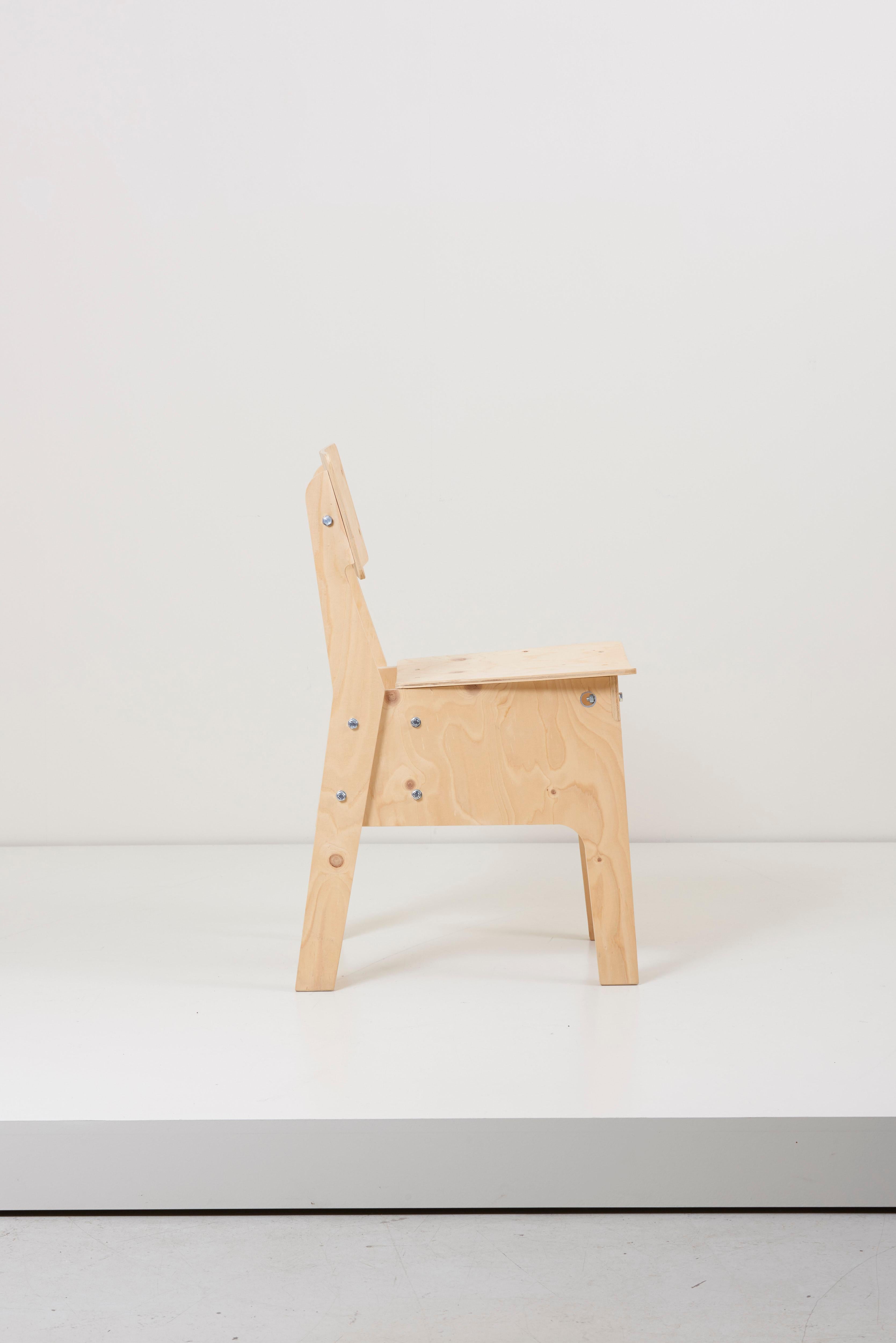 1 of 3 Crisis Chairs by Piet Hein Eek in Plywood 2