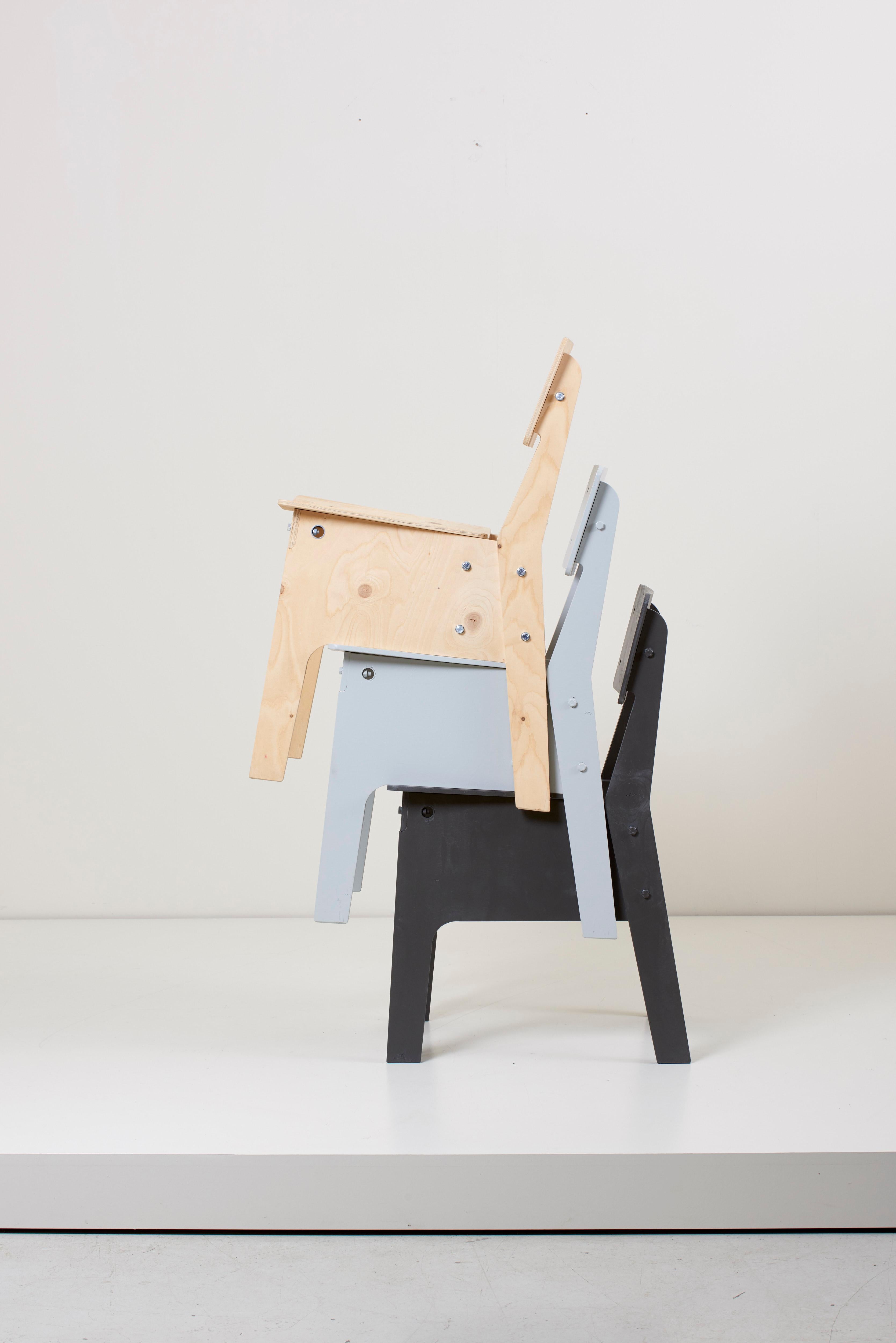 Modern 1 of 3 Crisis Chairs by Piet Hein Eek in Plywood