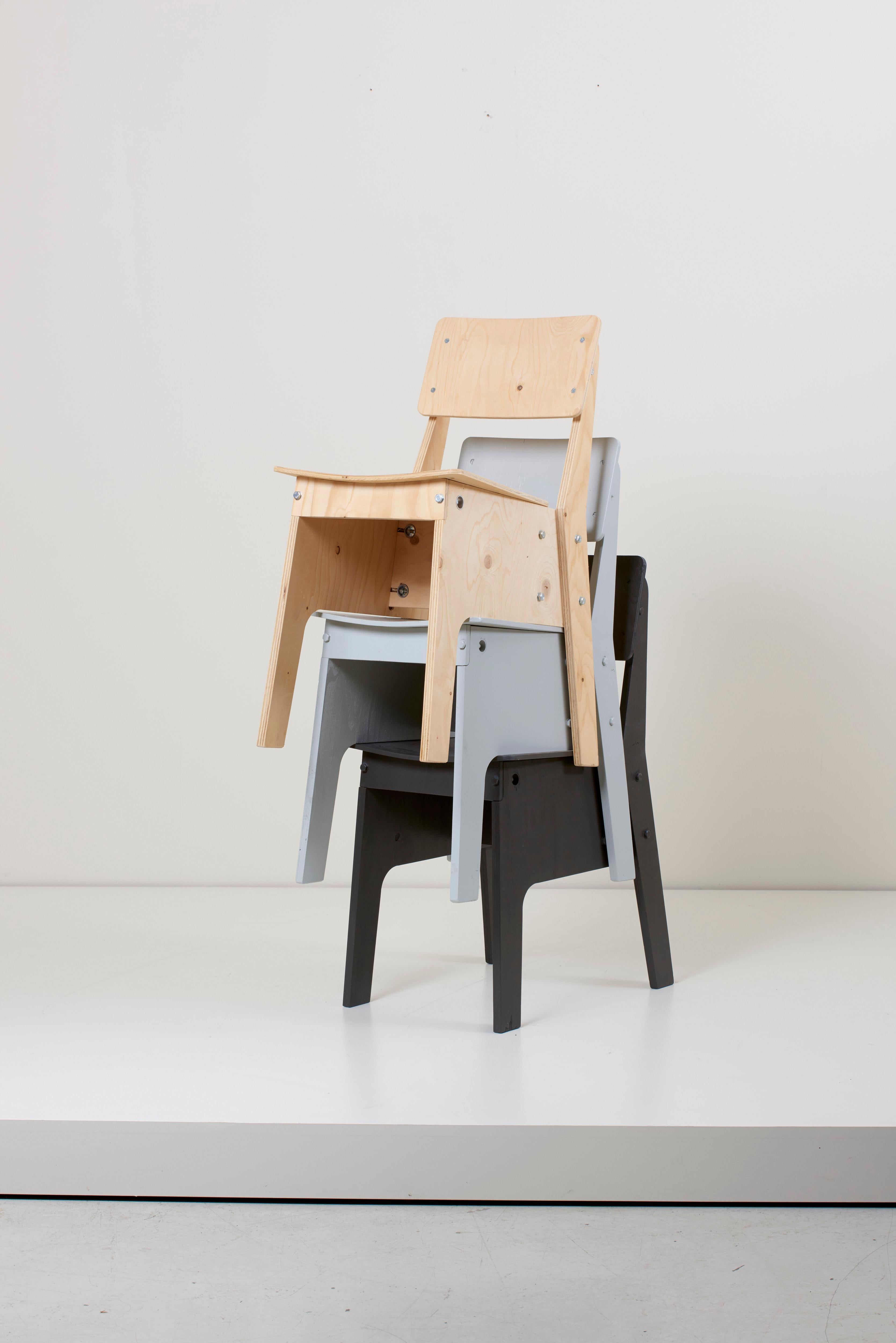 Dutch 1 of 3 Crisis Chairs by Piet Hein Eek in Plywood