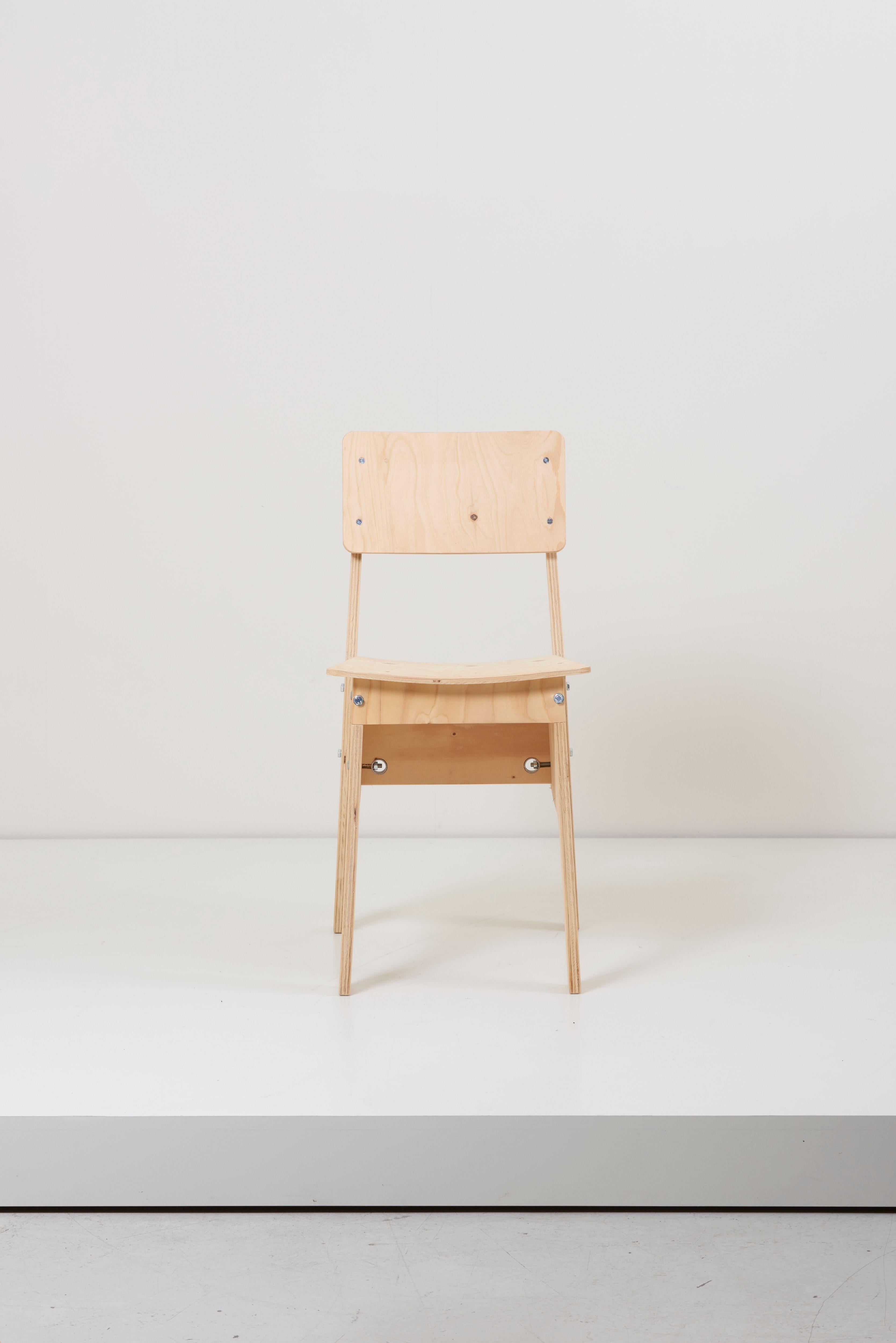 Contemporary 1 of 3 Crisis Chairs by Piet Hein Eek in Plywood