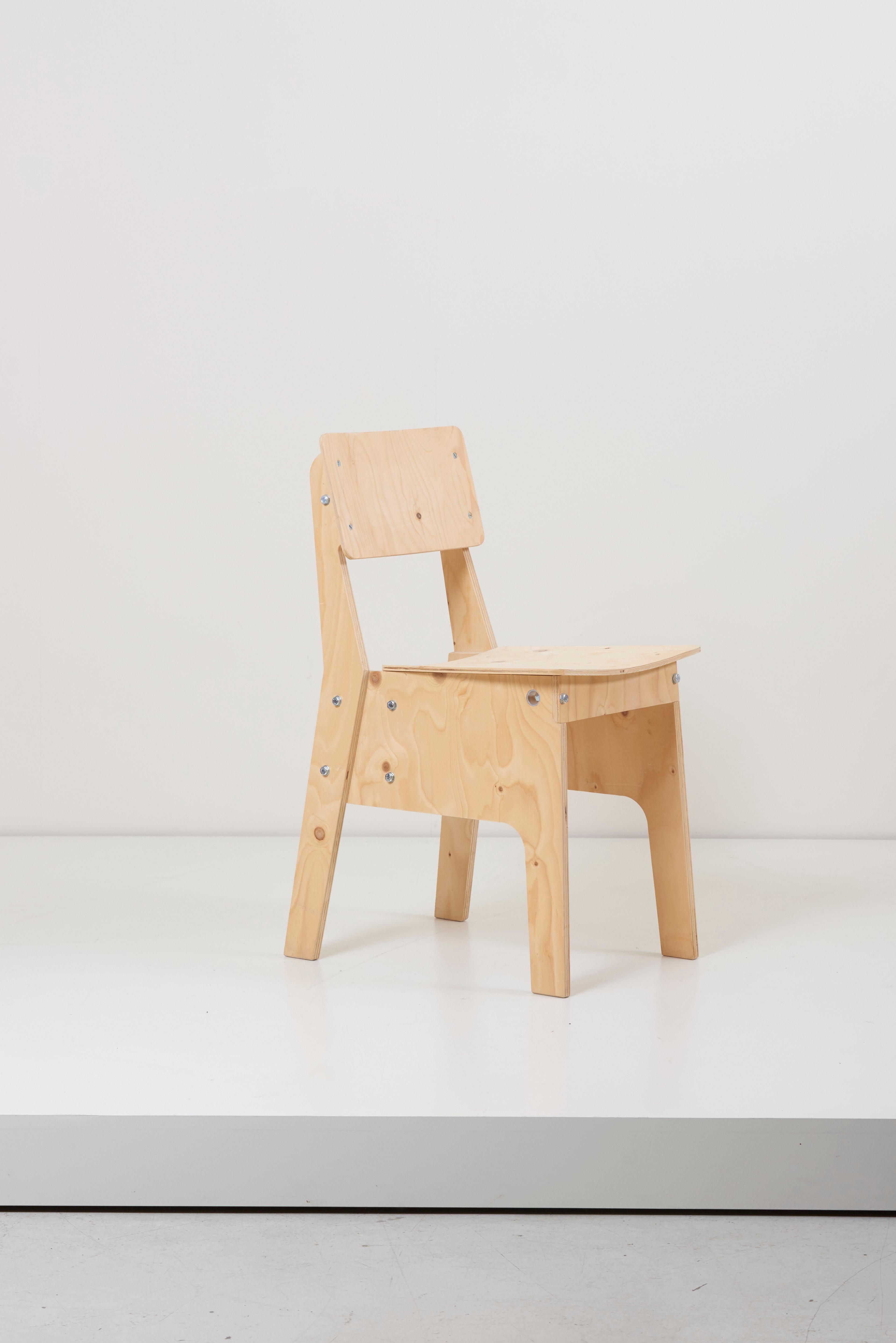 1 of 3 Crisis Chairs by Piet Hein Eek in Plywood 1