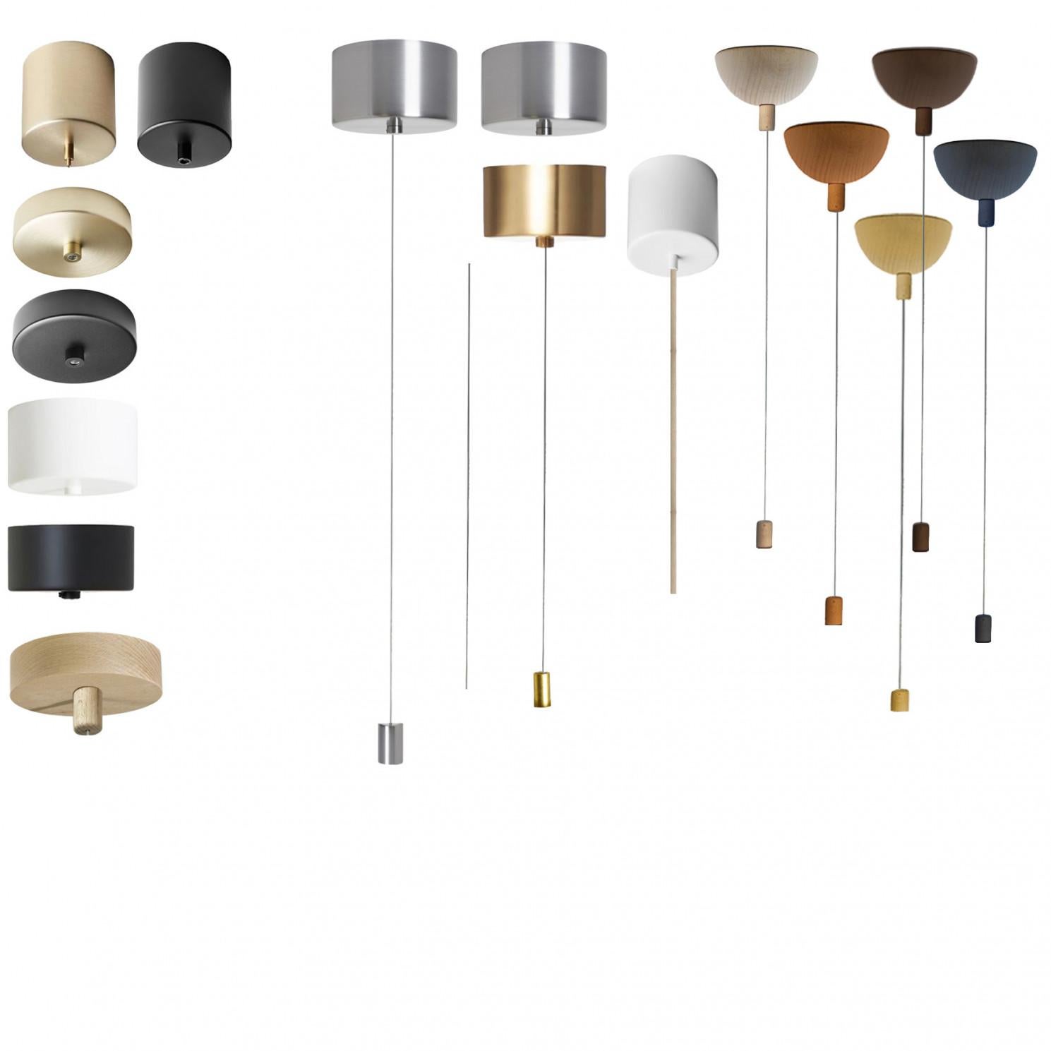 1 of 3 Cylinder Blue Brown Ceramic Pendant Lights, Denmark, 1970 For Sale 11