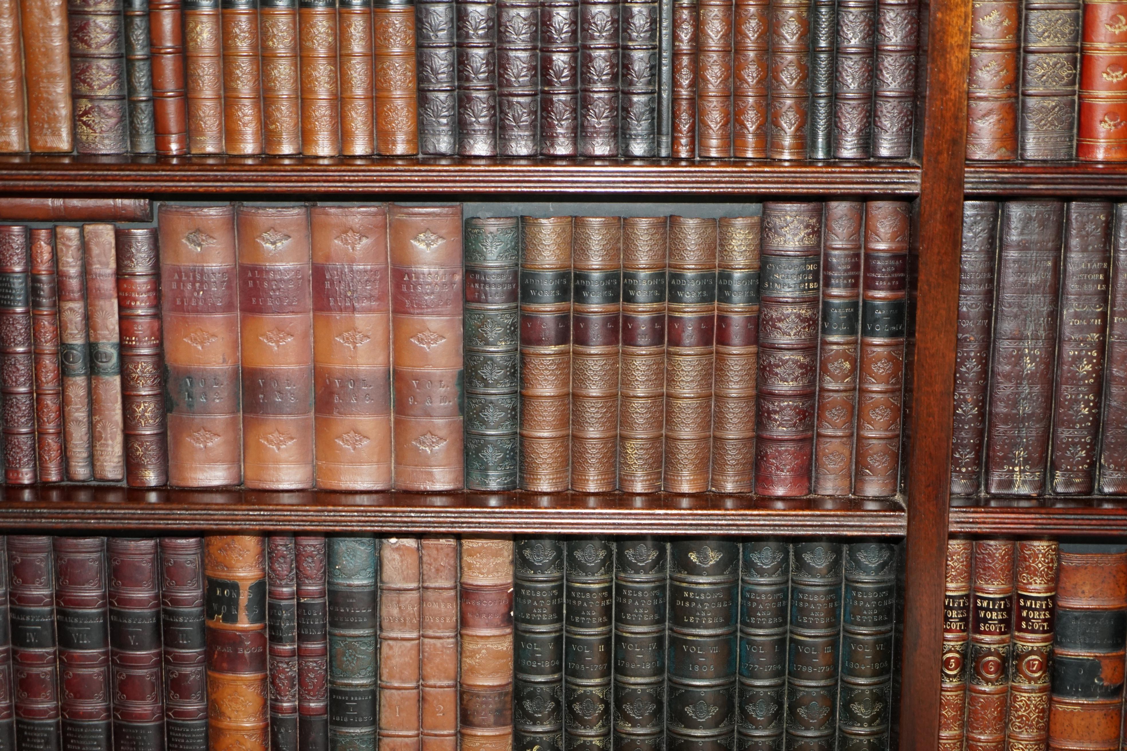 1 OF 3 FULLY RESTORED RARE EXTRA LARGE 127X190CM FAUX BOOK LIBRARY WALL PANELs For Sale 2