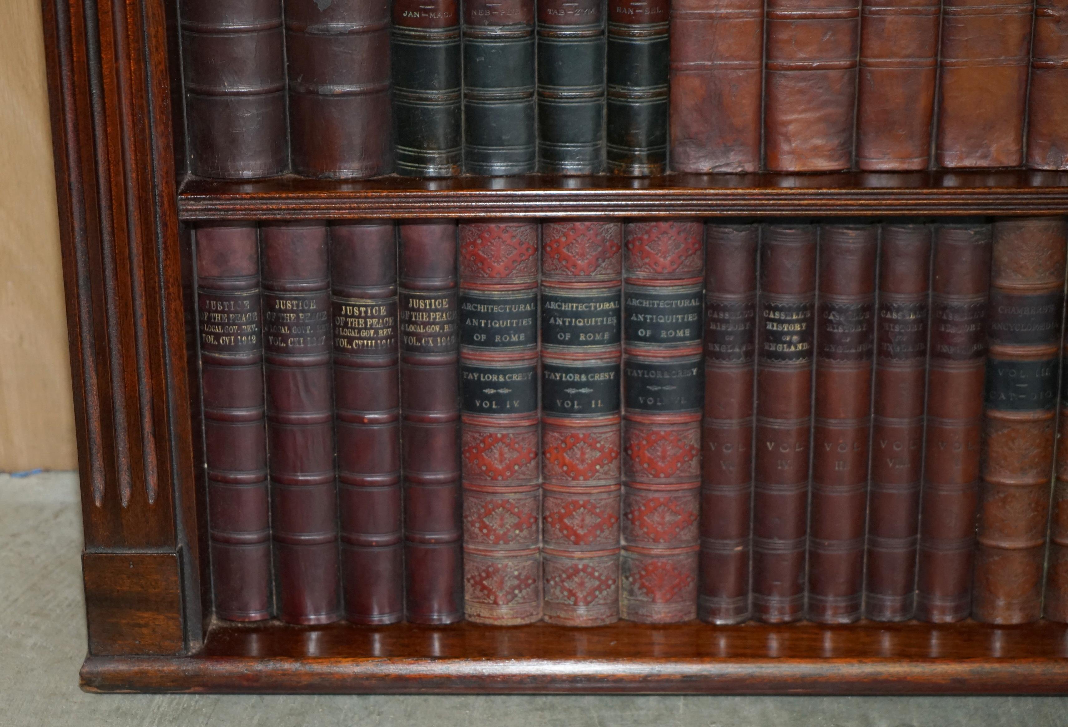 1 OF 3 FULLY RESTORED RARE EXTRA LARGE 127X190CM FAUX BOOK LIBRARY WALL PANELs For Sale 4