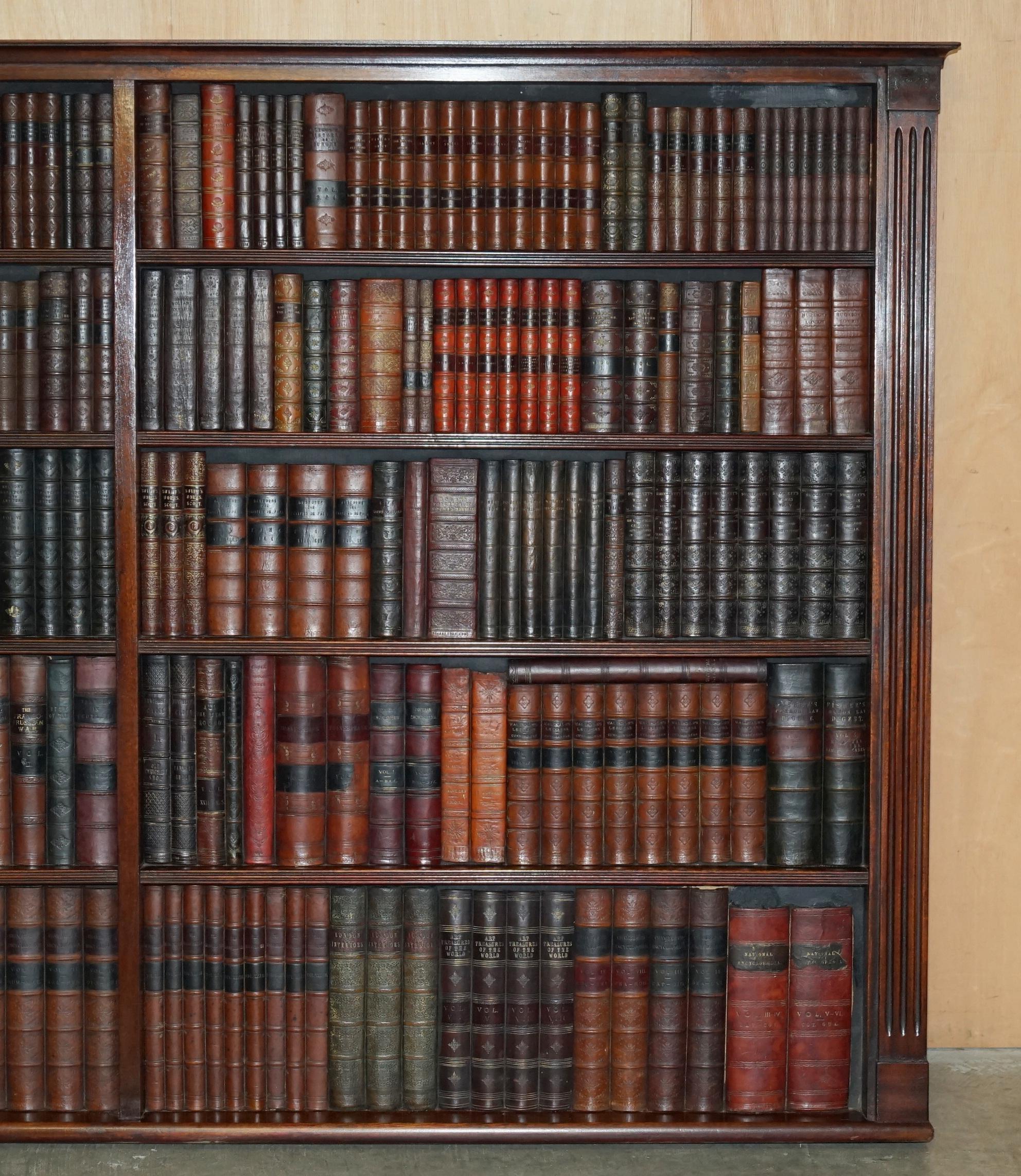 1 OF 3 FULLY RESTORED RARE EXTRA LARGE 127X190CM FAUX BOOK LIBRARY WALL PANELs For Sale 5