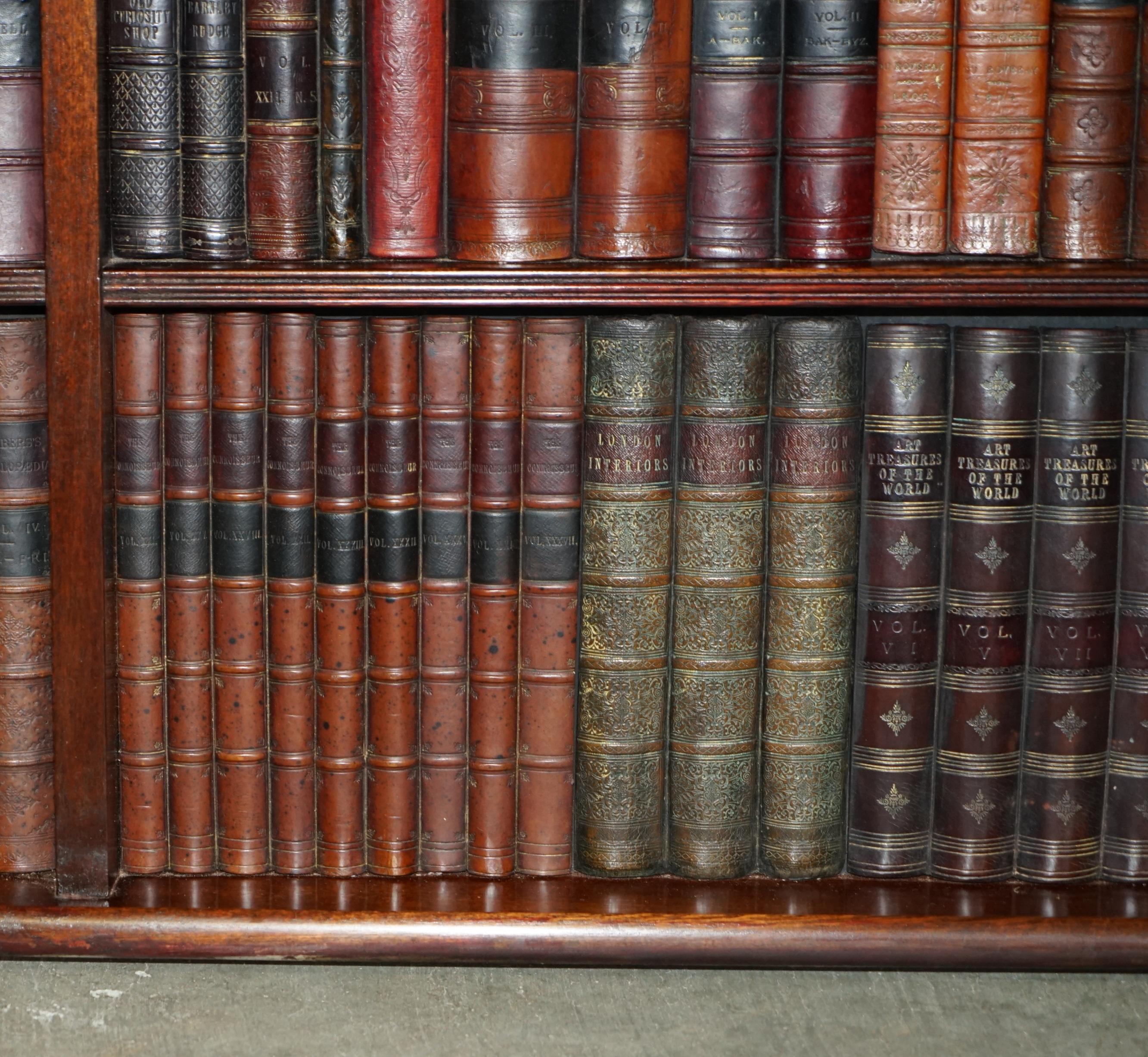 1 OF 3 FULLY RESTORED RARE EXTRA LARGE 127X190CM FAUX BOOK LIBRARY WALL PANELs For Sale 8