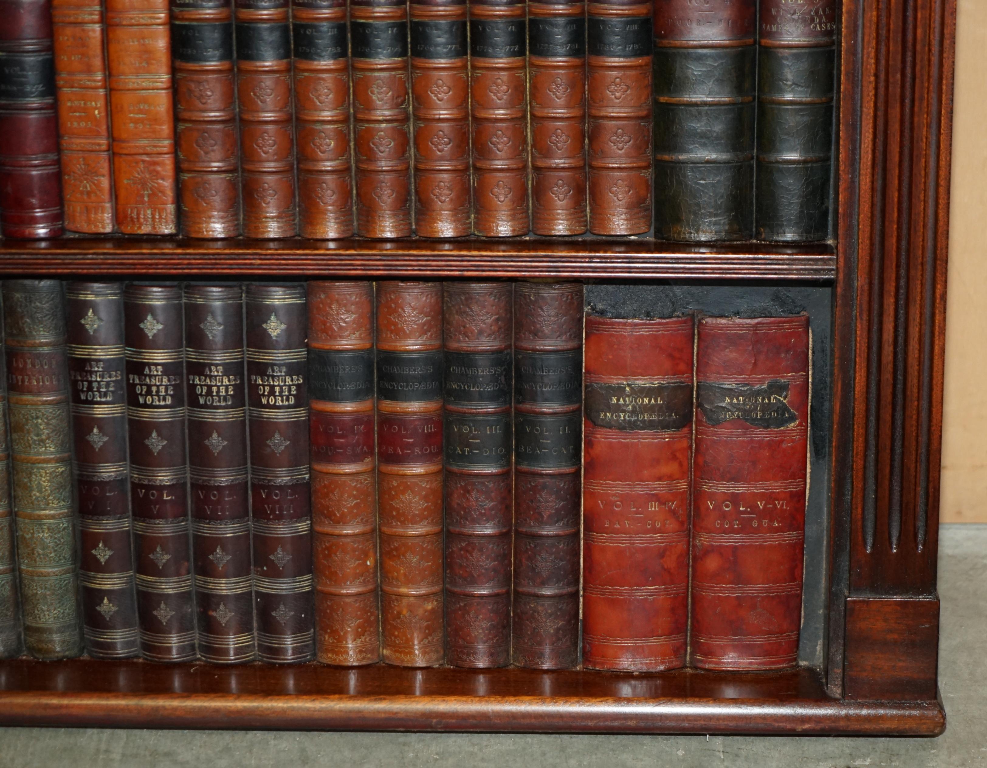 1 OF 3 FULLY RESTORED RARE EXTRA LARGE 127X190CM FAUX BOOK LIBRARY WALL PANELs For Sale 10