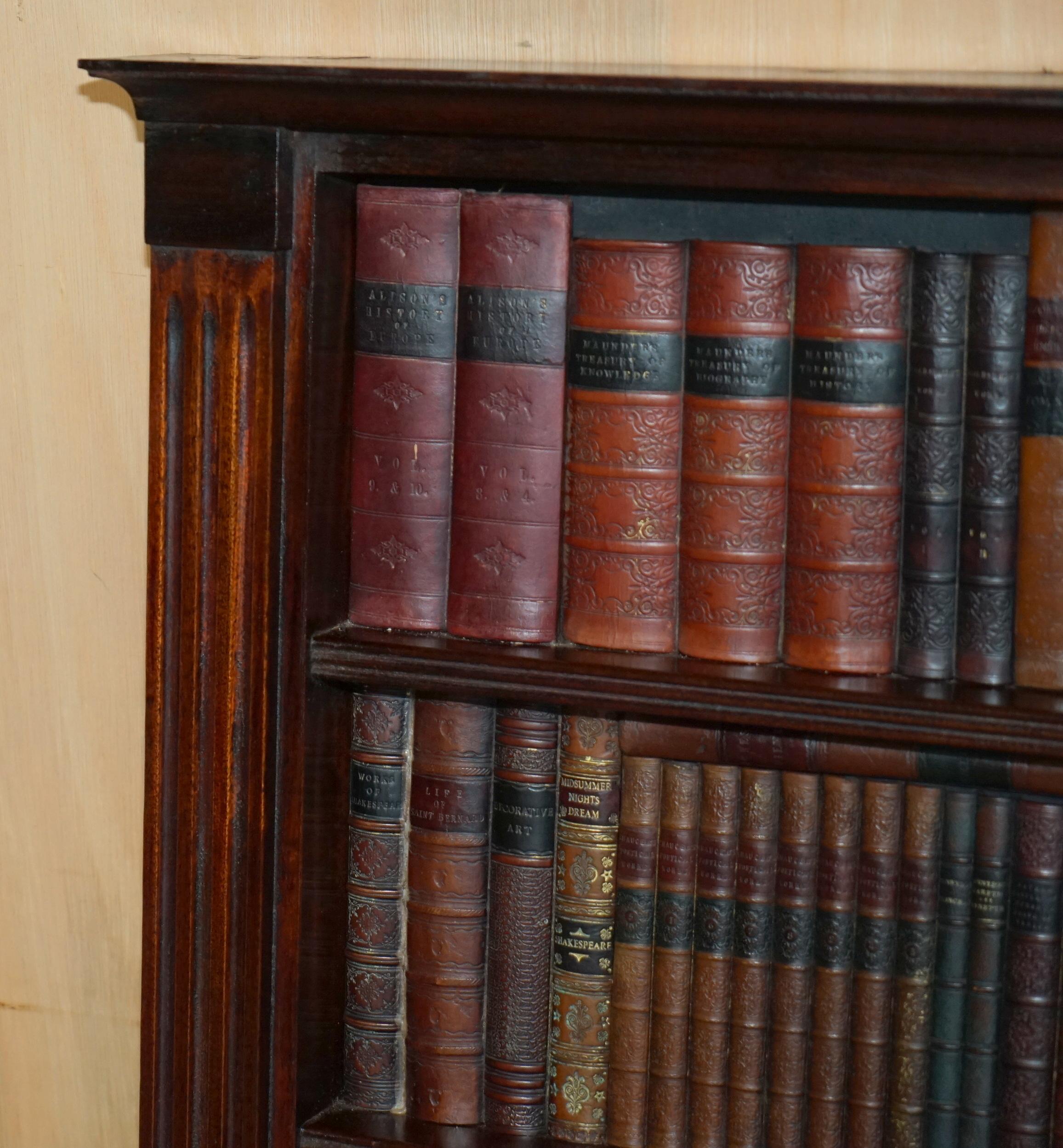 Victorian 1 OF 3 FULLY RESTORED RARE EXTRA LARGE 127X190CM FAUX BOOK LIBRARY WALL PANELs For Sale