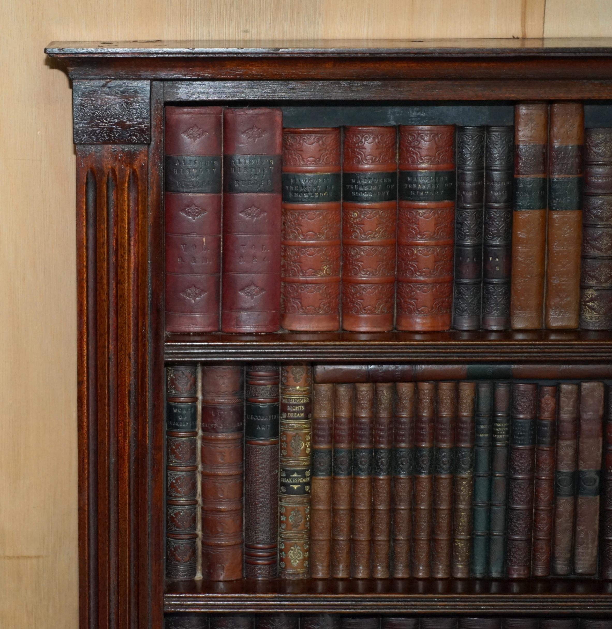 English 1 OF 3 FULLY RESTORED RARE EXTRA LARGE 127X190CM FAUX BOOK LIBRARY WALL PANELs For Sale