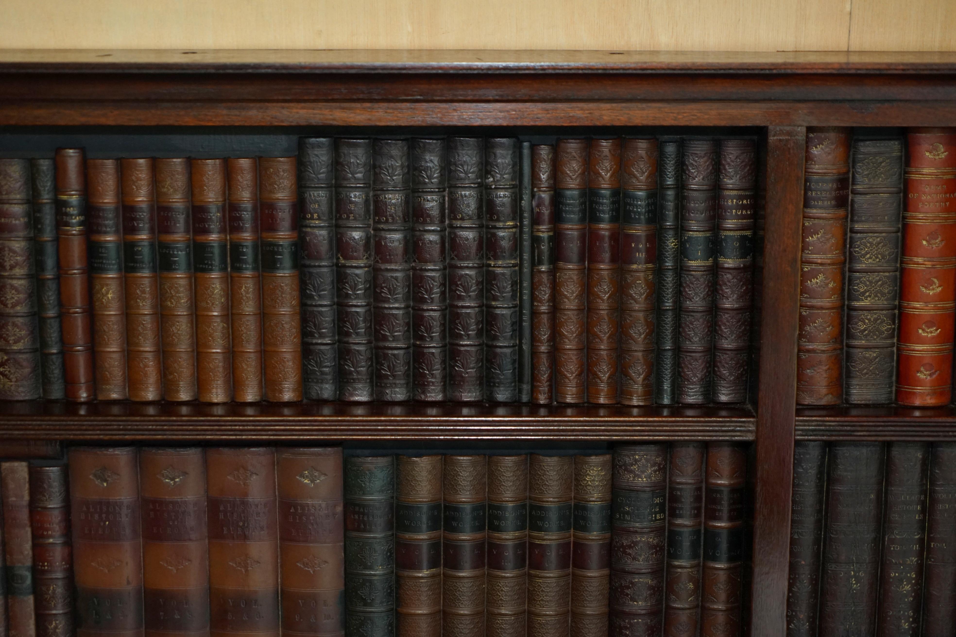 Leather 1 OF 3 FULLY RESTORED RARE EXTRA LARGE 127X190CM FAUX BOOK LIBRARY WALL PANELs For Sale
