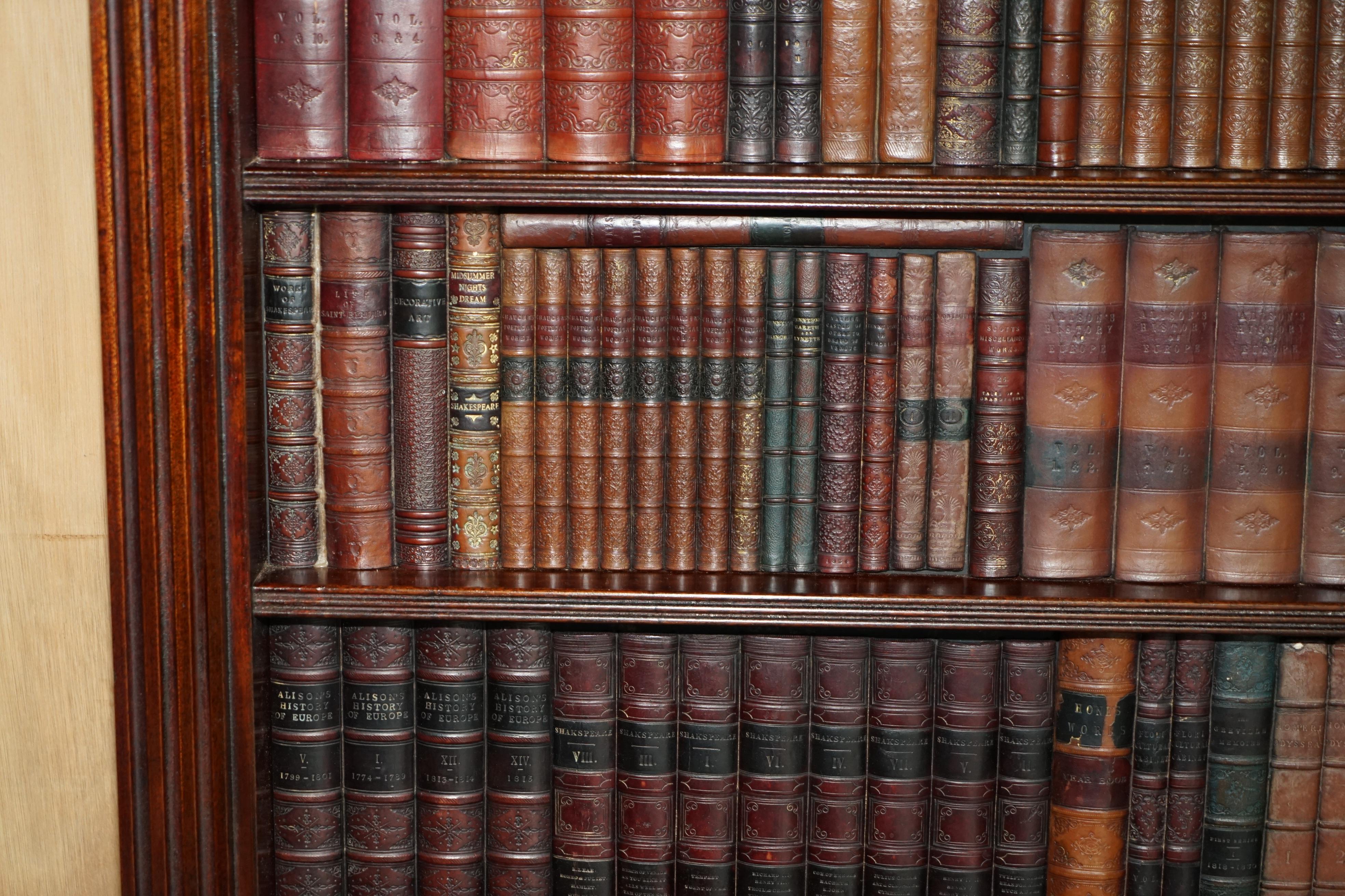1 OF 3 FULLY RESTORED RARE EXTRA LARGE 127X190CM FAUX BOOK LIBRARY WALL PANELs For Sale 1