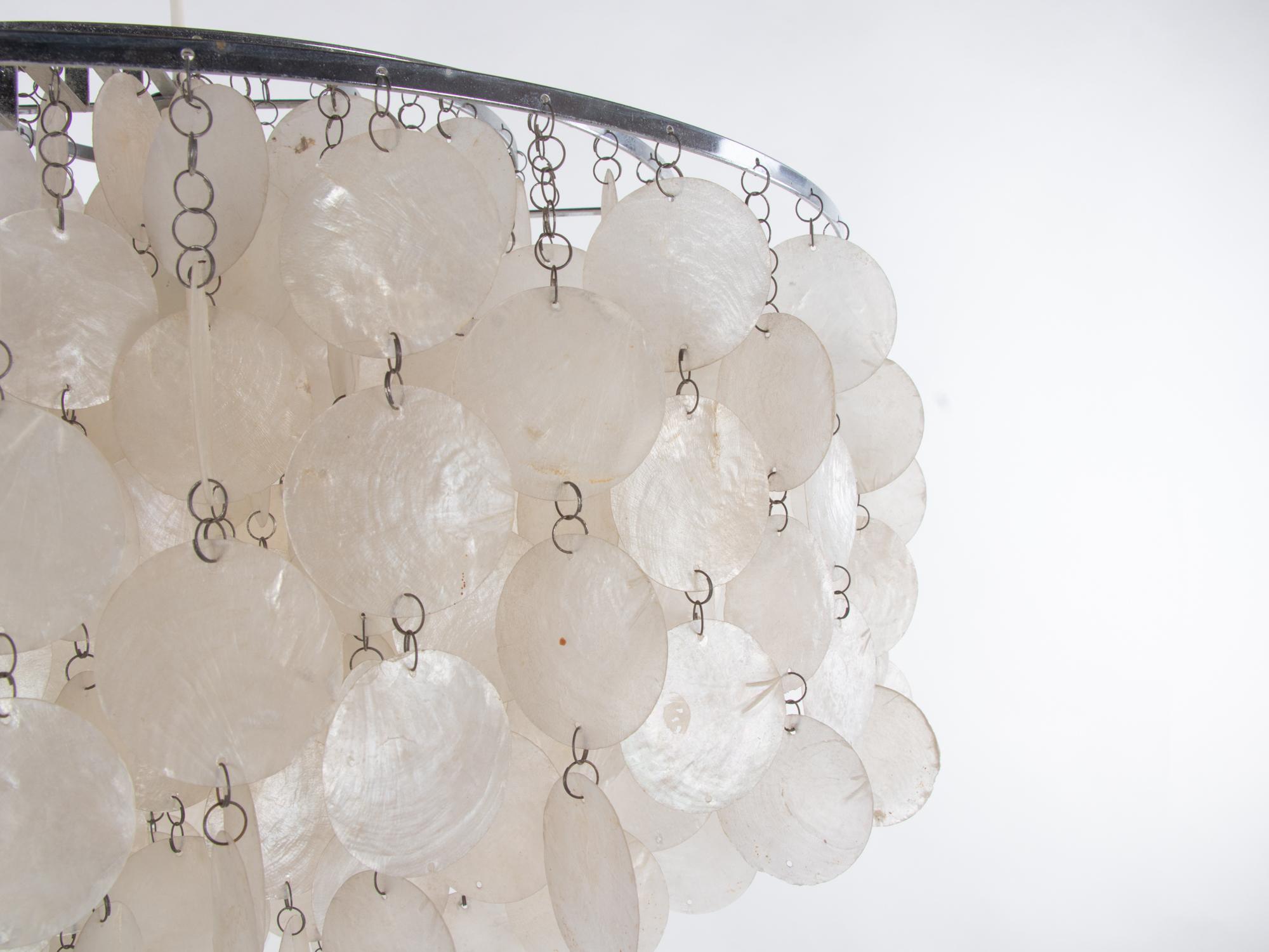 Swiss '1 of 3' Fun Shell Chandelier by Verner Panton for J. Luber Ag, Switzerland 1964 For Sale