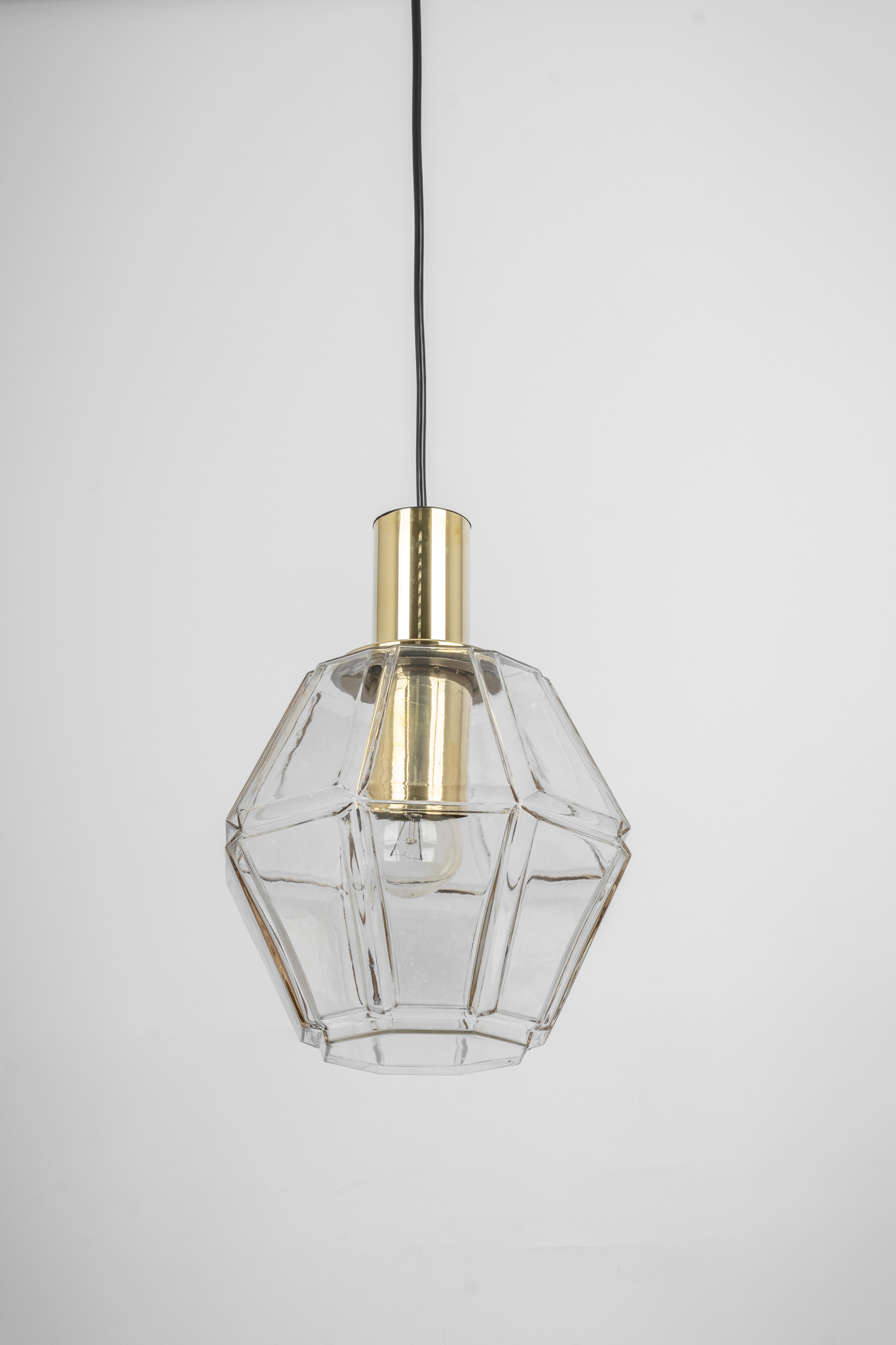 1 of 3 Glass Pendant lights by Limburg, Germany, 1970s For Sale 5
