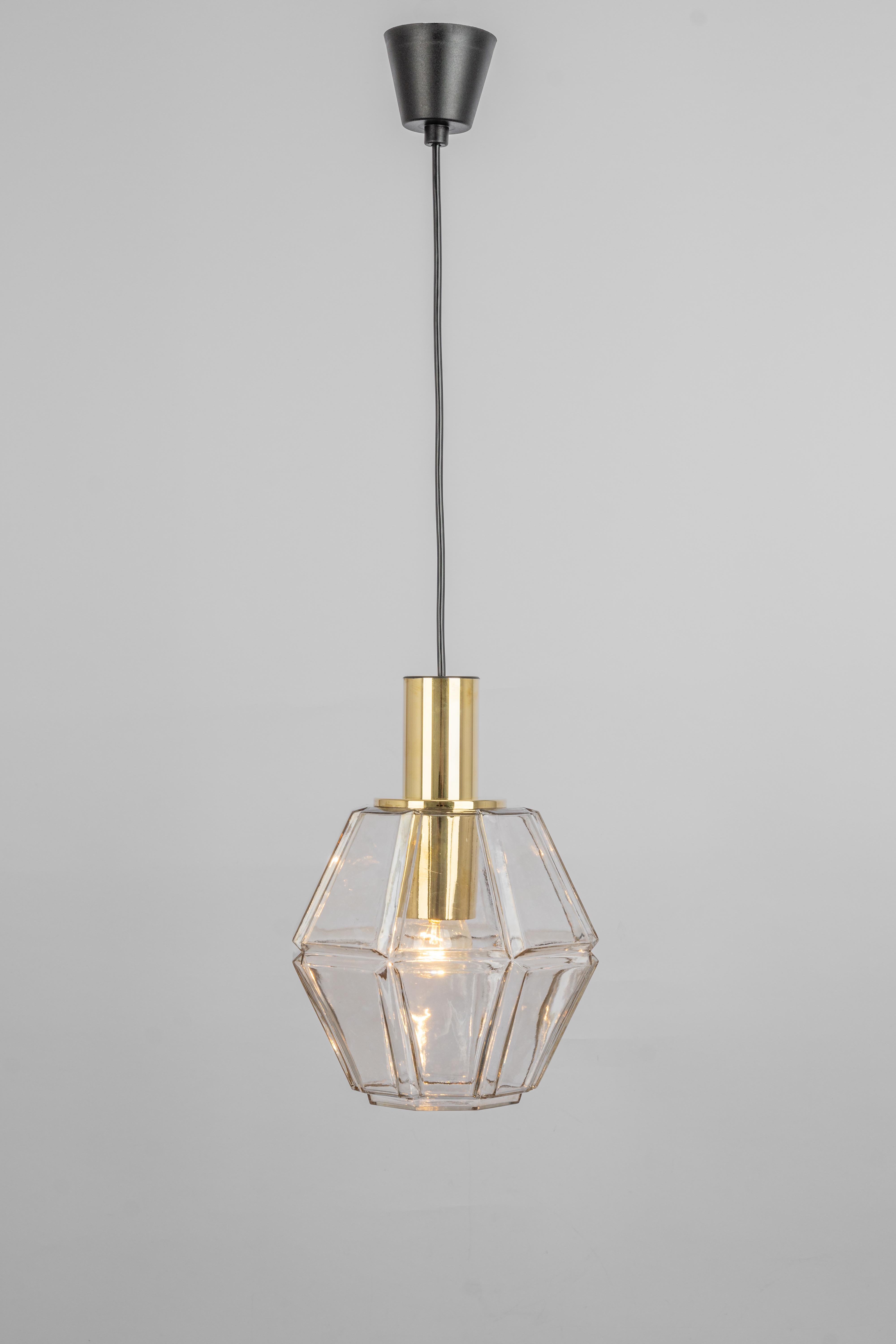 1 of 3 Glass Pendant lights by Limburg, Germany, 1970s In Good Condition For Sale In Aachen, NRW