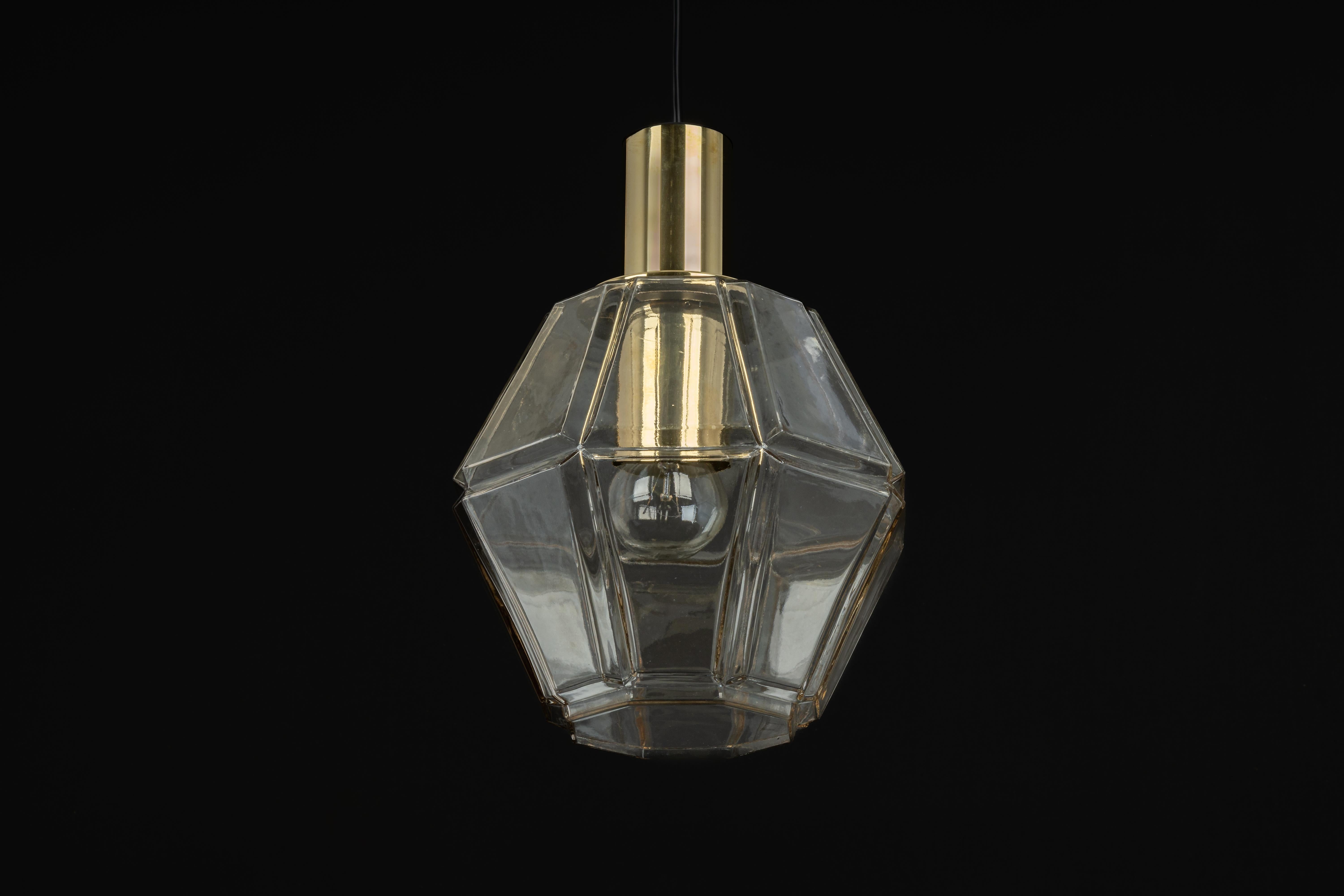 1 of 3 Glass Pendant lights by Limburg, Germany, 1970s For Sale 3