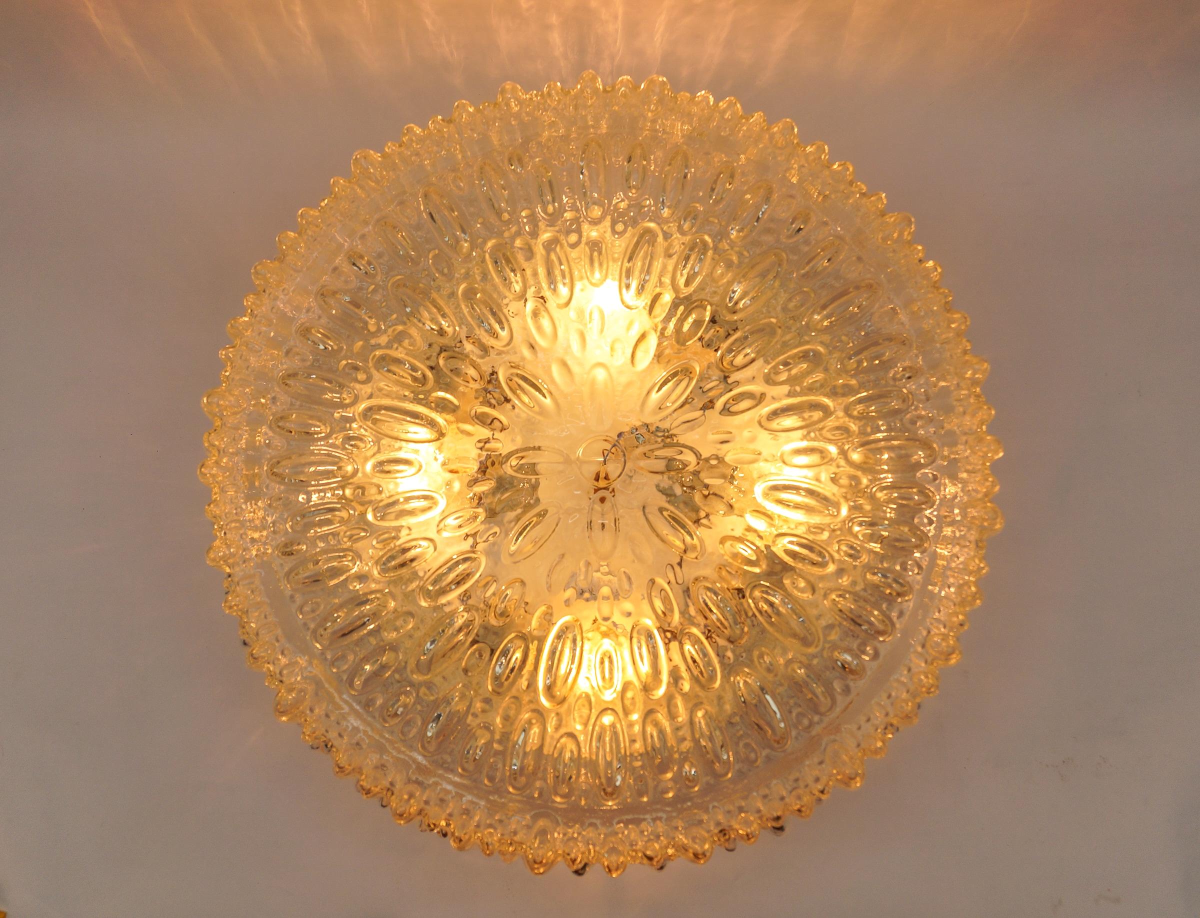 1. de 3 Enorme Lámpara de Pared / Empotrable de Cristal Burbuja de Limburg, años 60 Alemania Moderno de mediados de siglo en venta
