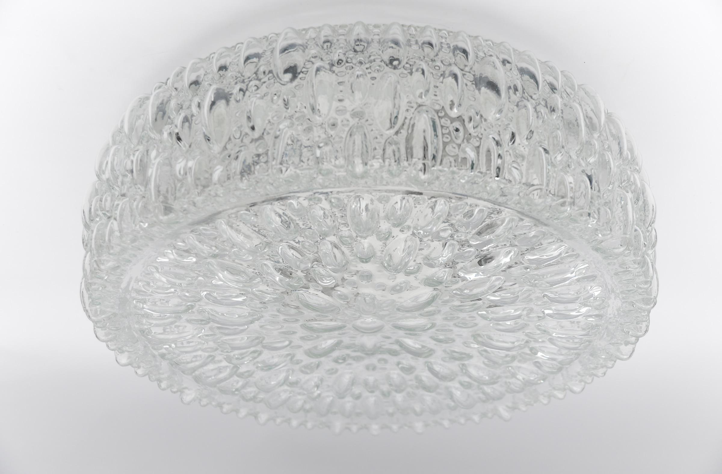 1. de 3 Enorme Lámpara de Pared / Empotrable de Cristal Burbuja de Limburg, años 60 Alemania Alemán en venta