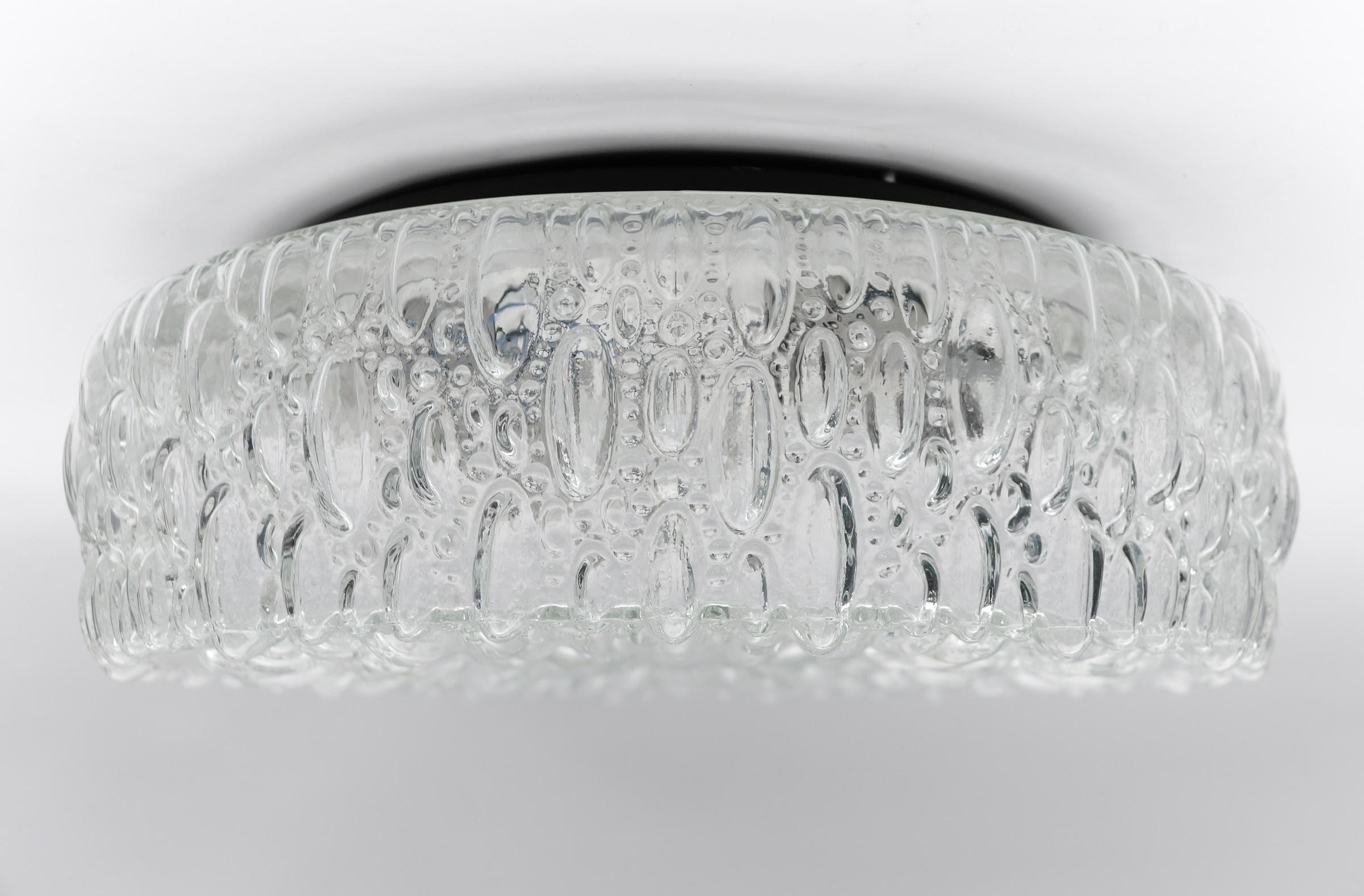 1. de 3 Enorme Lámpara de Pared / Empotrable de Cristal Burbuja de Limburg, años 60 Alemania en venta 1