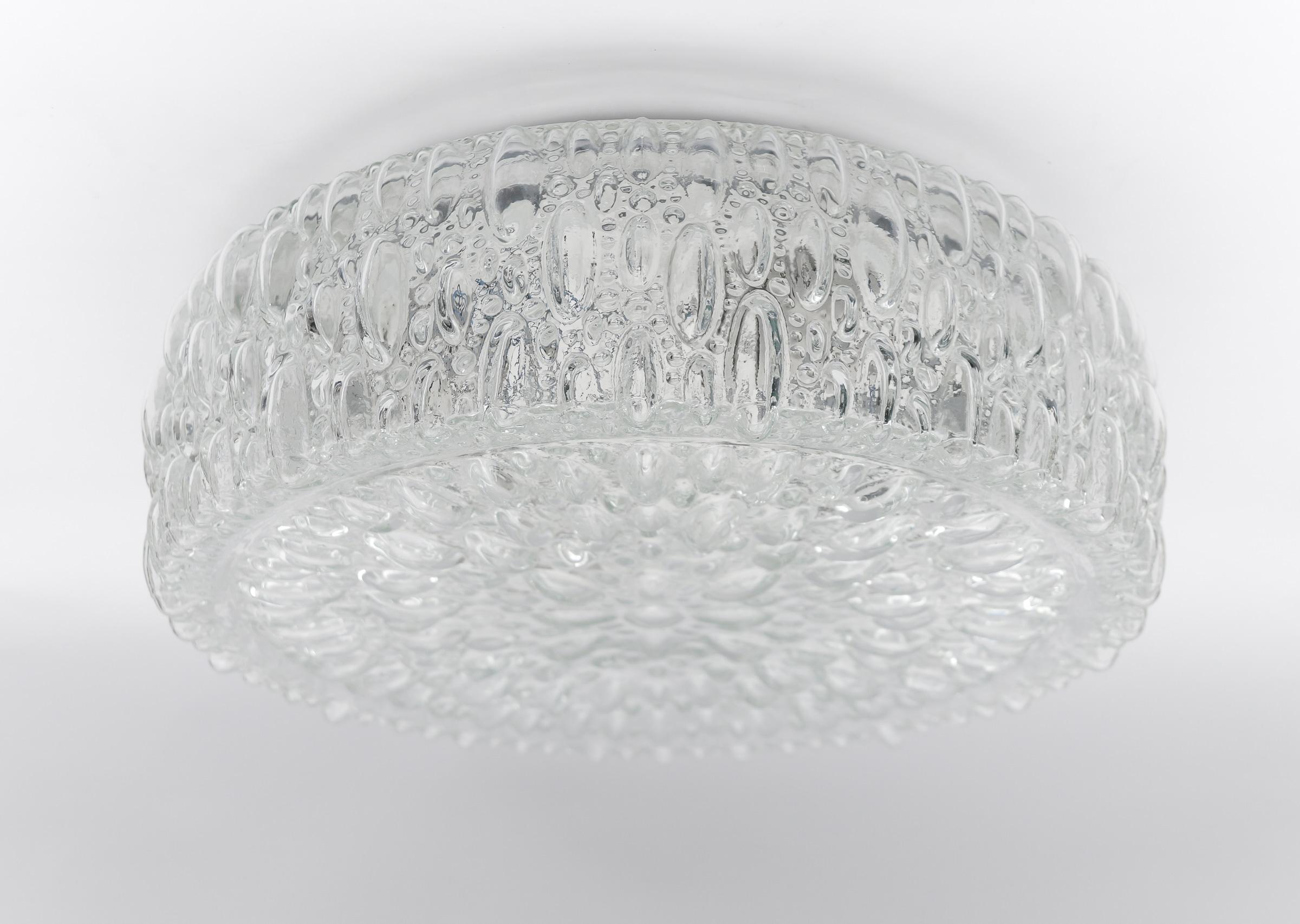 1. de 3 Enorme Lámpara de Pared / Empotrable de Cristal Burbuja de Limburg, años 60 Alemania en venta 2
