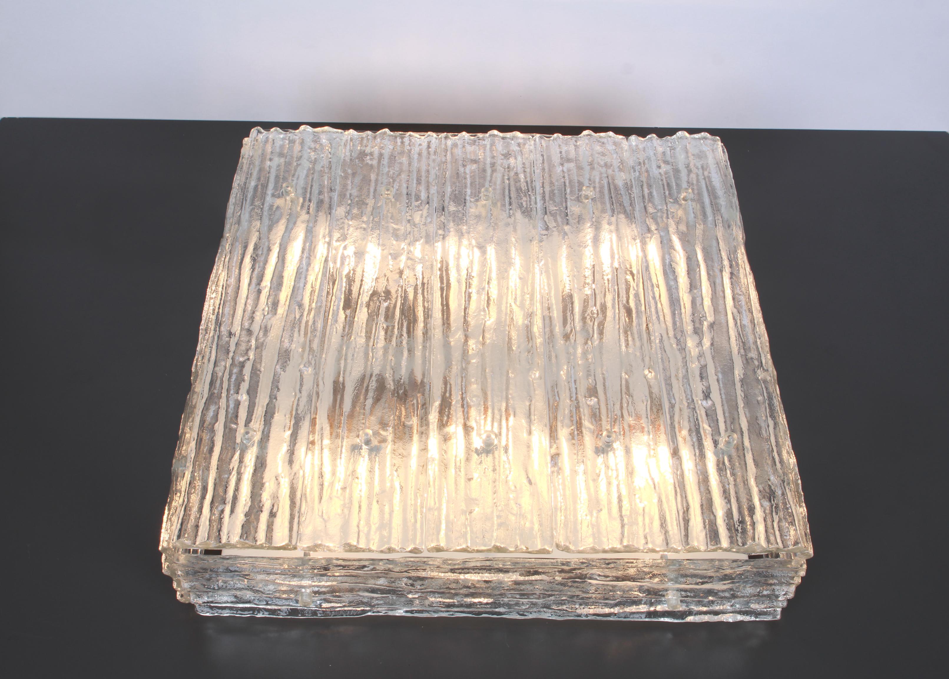 1 of 3 Huge Murano Glass Flushmount by Kalmar, Austria, 1960s For Sale 10