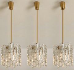 1 of 3 Ice Glass Pendant Lights by J.T. Kalmar, 1970s