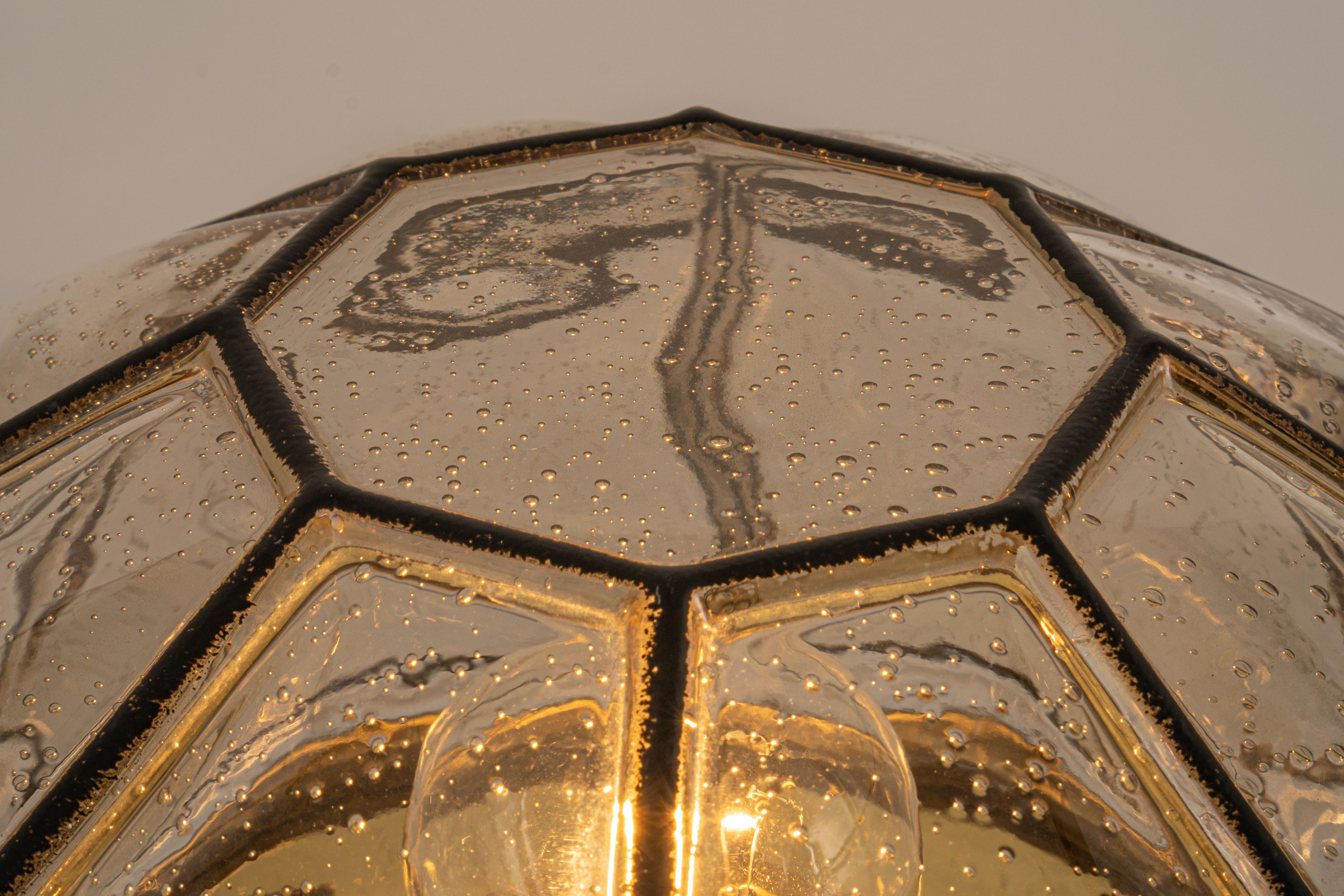 1 von 3 Einbaubeleuchtung aus Eisen und klarem Glas von Limburg, Deutschland, 1960er Jahre im Angebot 5