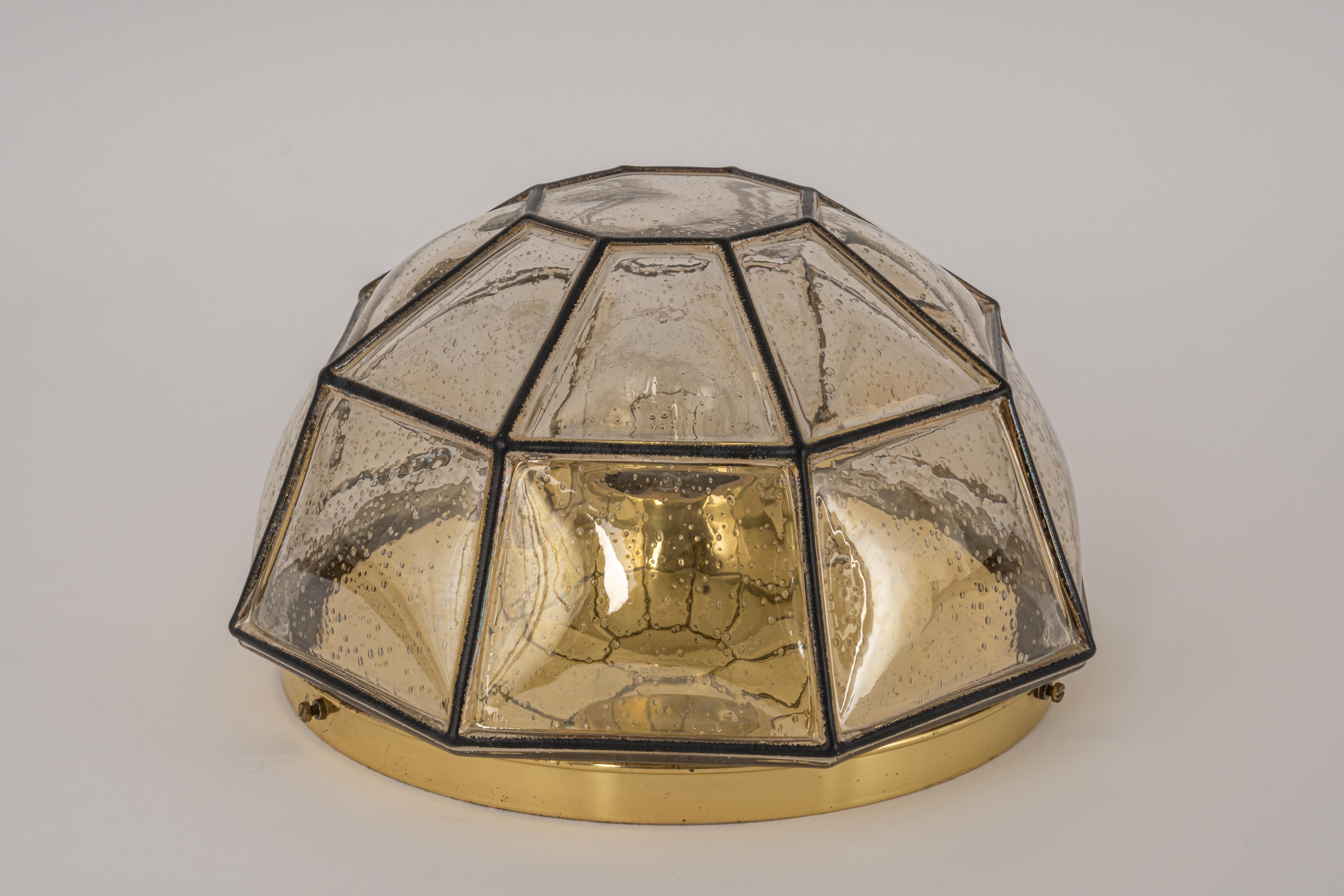 1 von 3 Einbaubeleuchtung aus Eisen und klarem Glas von Limburg, Deutschland, 1960er Jahre (Moderne der Mitte des Jahrhunderts) im Angebot