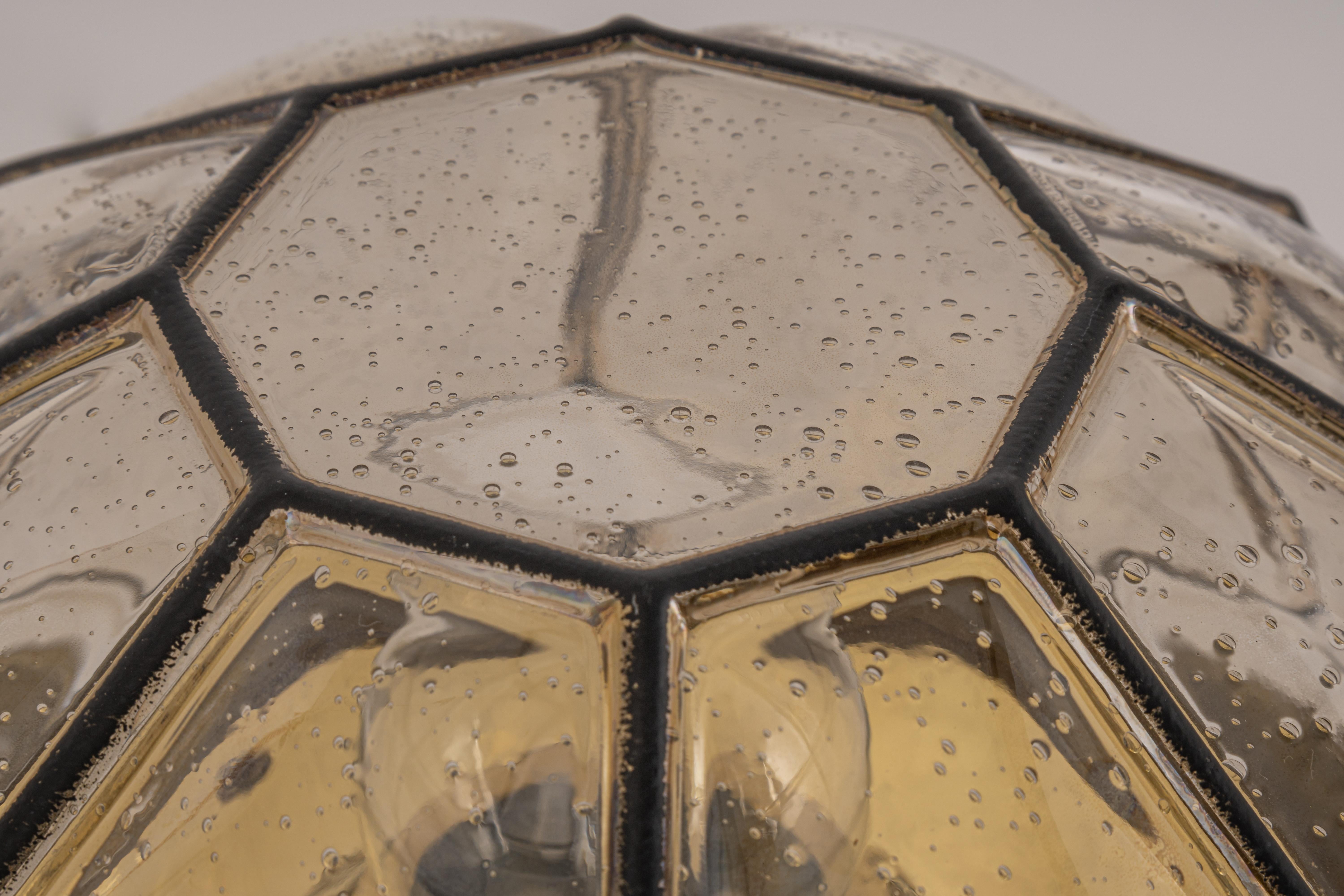 1 von 3 Einbaubeleuchtung aus Eisen und klarem Glas von Limburg, Deutschland, 1960er Jahre (Mitte des 20. Jahrhunderts) im Angebot