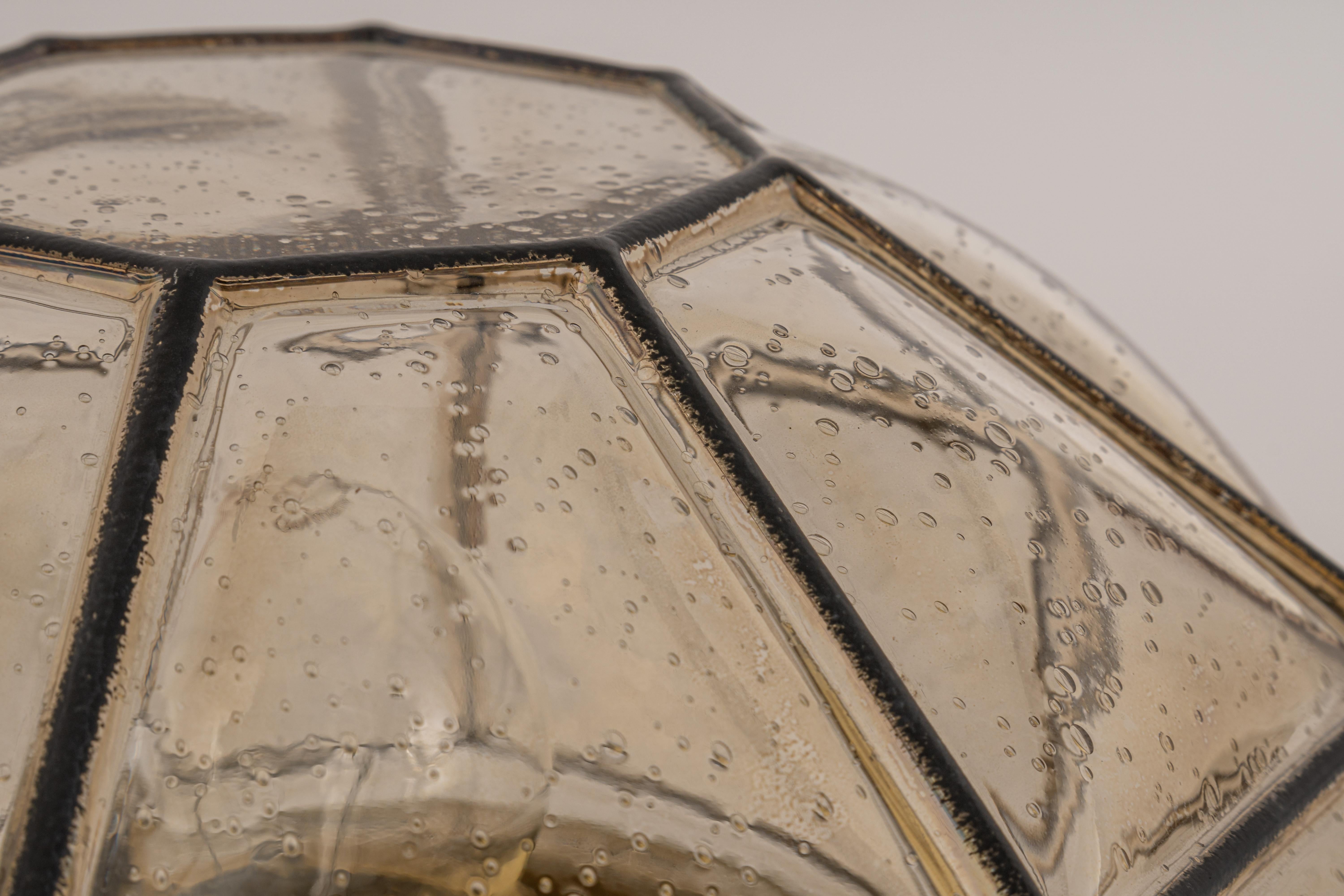 1 von 3 Einbaubeleuchtung aus Eisen und klarem Glas von Limburg, Deutschland, 1960er Jahre (Messing) im Angebot