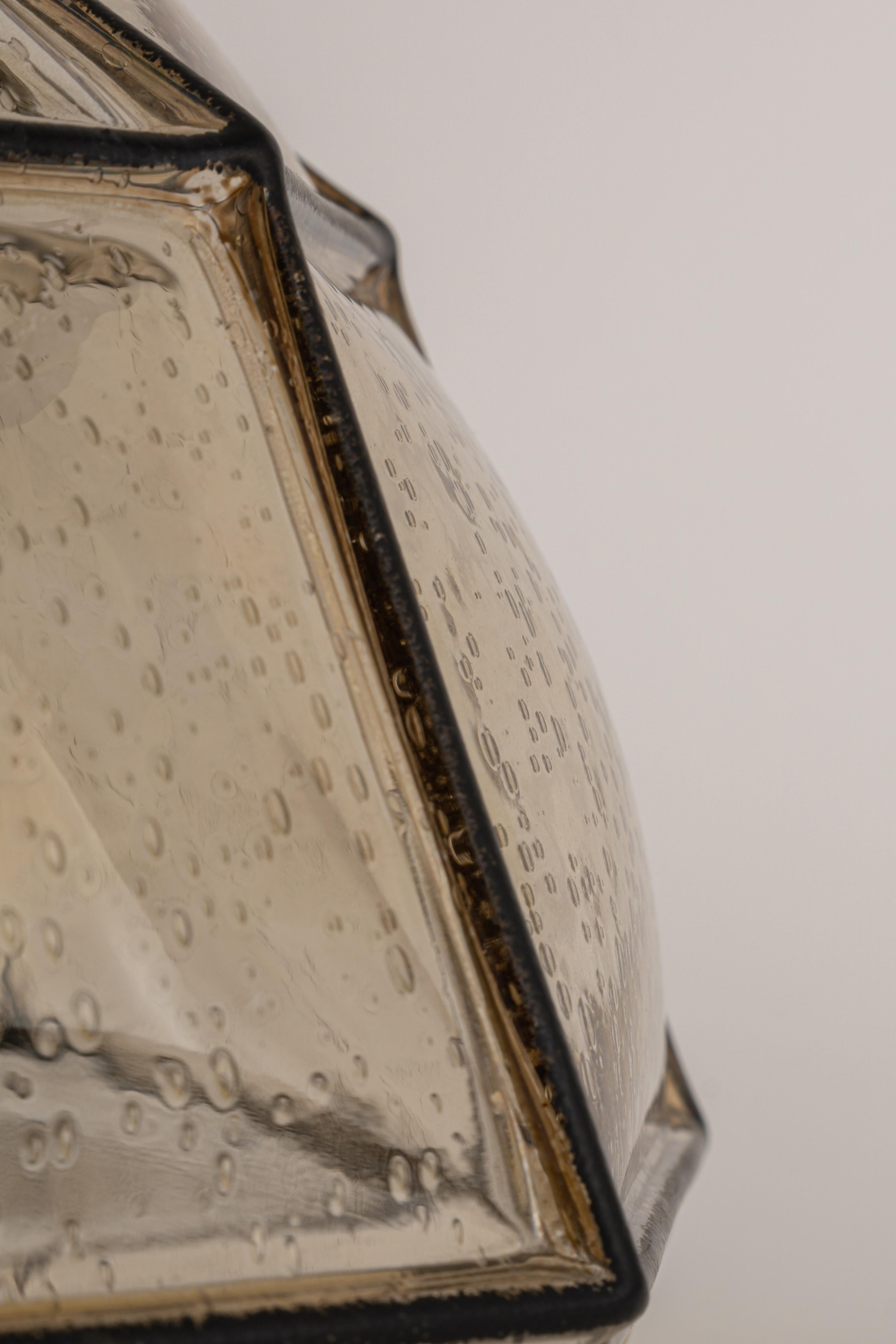 1 von 3 Einbaubeleuchtung aus Eisen und klarem Glas von Limburg, Deutschland, 1960er Jahre im Angebot 1