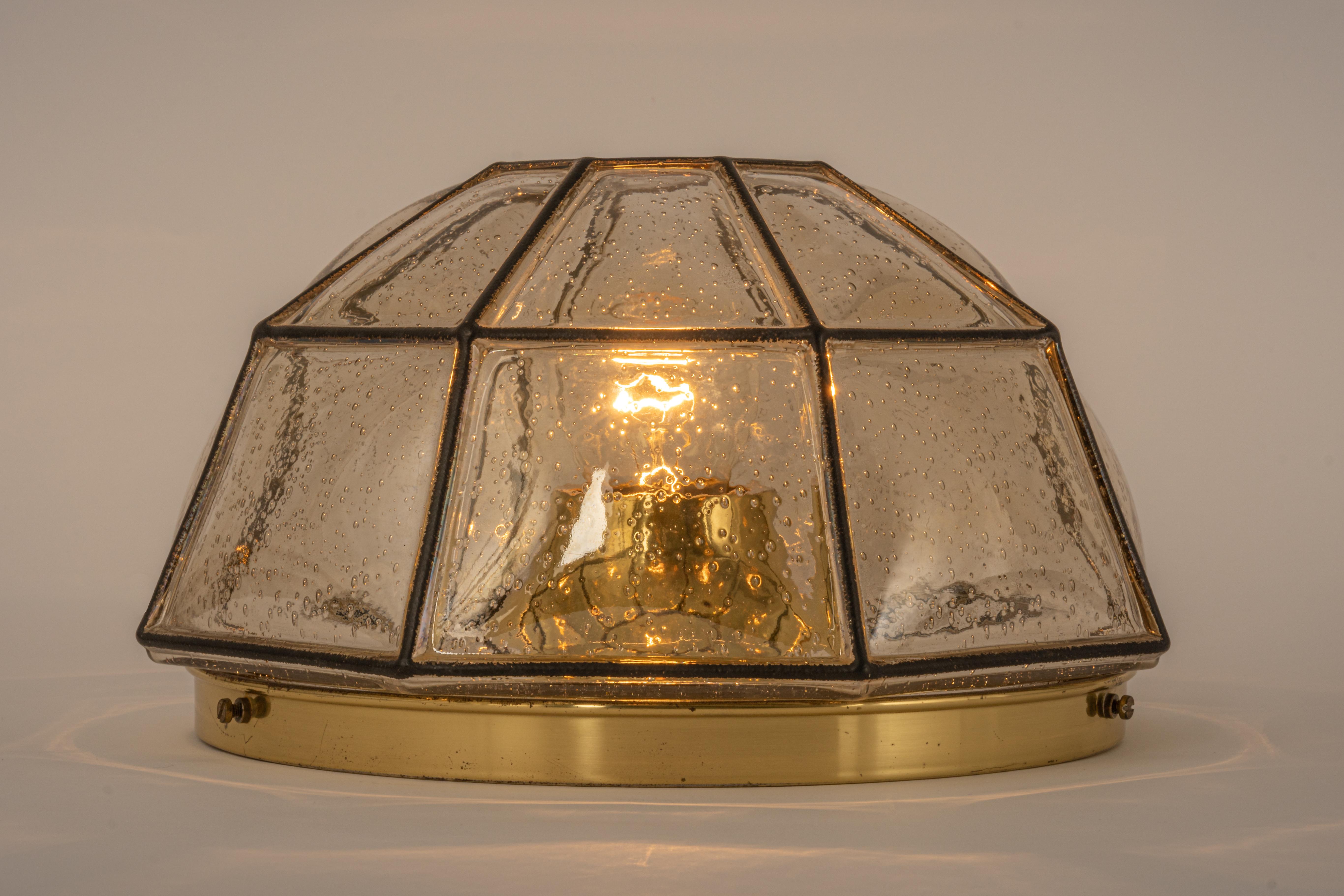 1 von 3 Einbaubeleuchtung aus Eisen und klarem Glas von Limburg, Deutschland, 1960er Jahre im Angebot 2