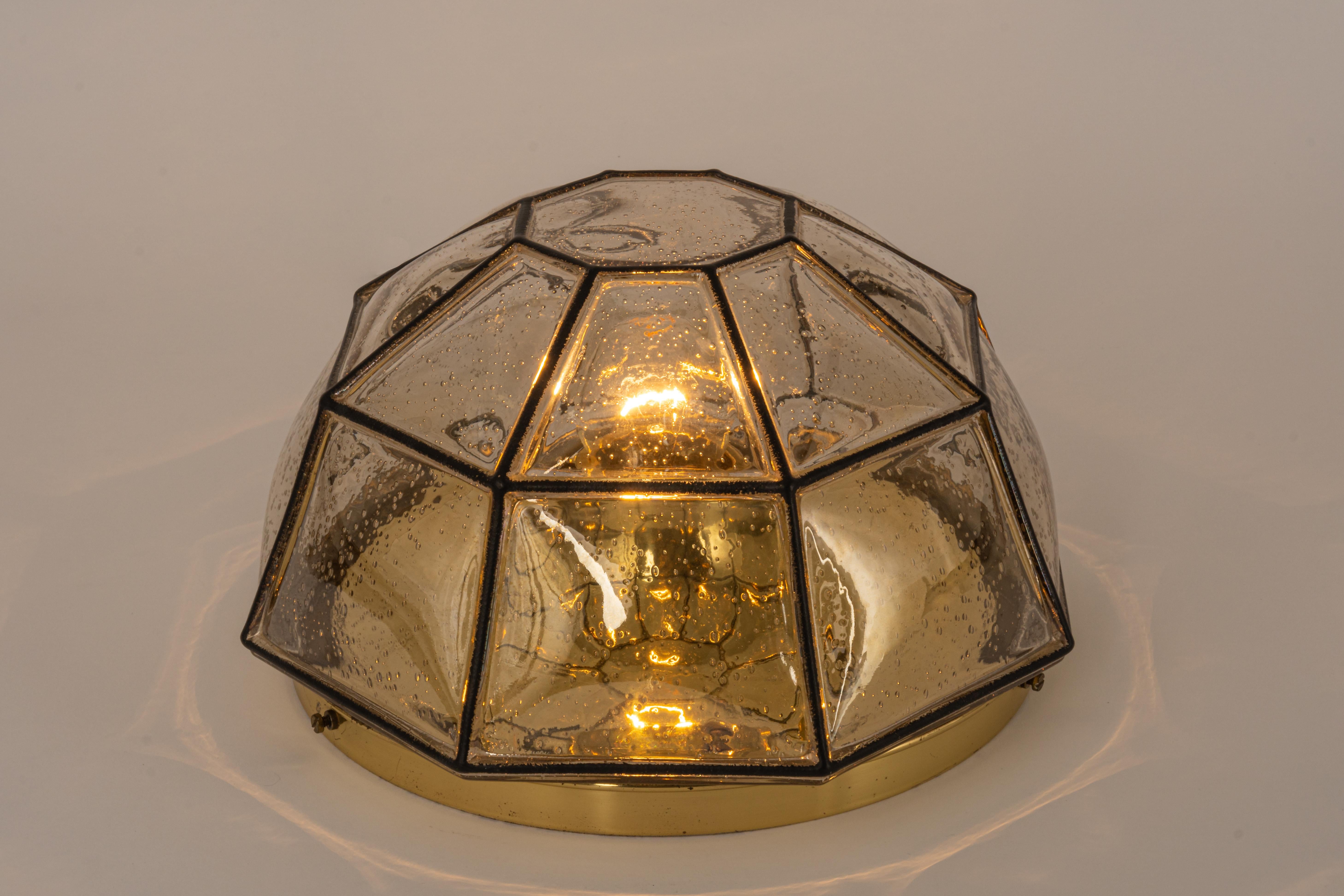 1 von 3 Einbaubeleuchtung aus Eisen und klarem Glas von Limburg, Deutschland, 1960er Jahre im Angebot 3