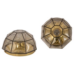 1 von 3 Einbaubeleuchtung aus Eisen und klarem Glas von Limburg, Deutschland, 1960er Jahre