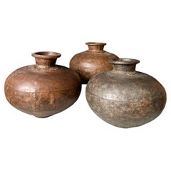 1 of 3 Large Antique 19th Century Indian Metal Water Jugs
