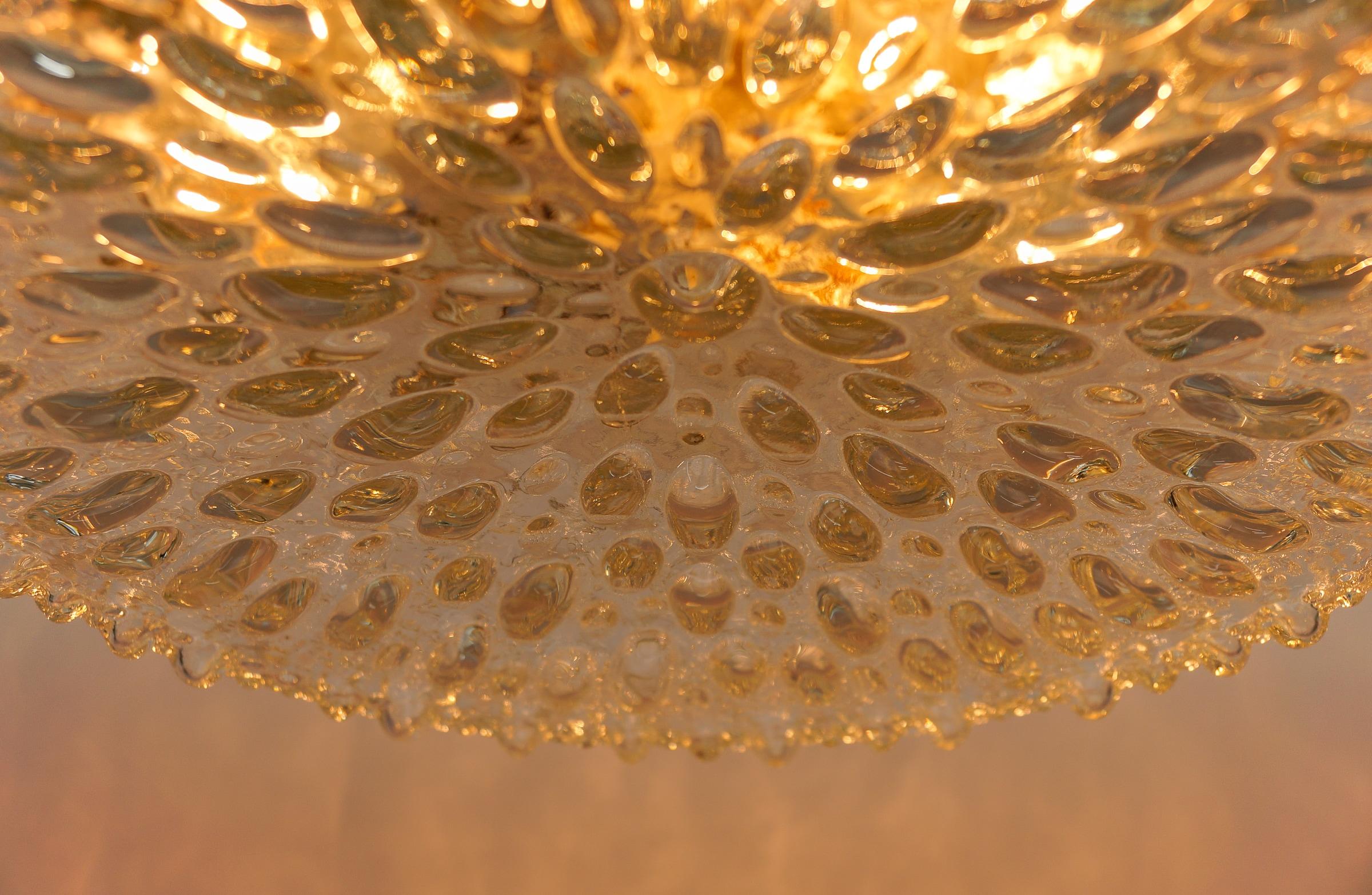 1. of 3 Large Bubble Glass Wall Lamp / Flush Mount by Limburg, 1960s Germany For Sale 4