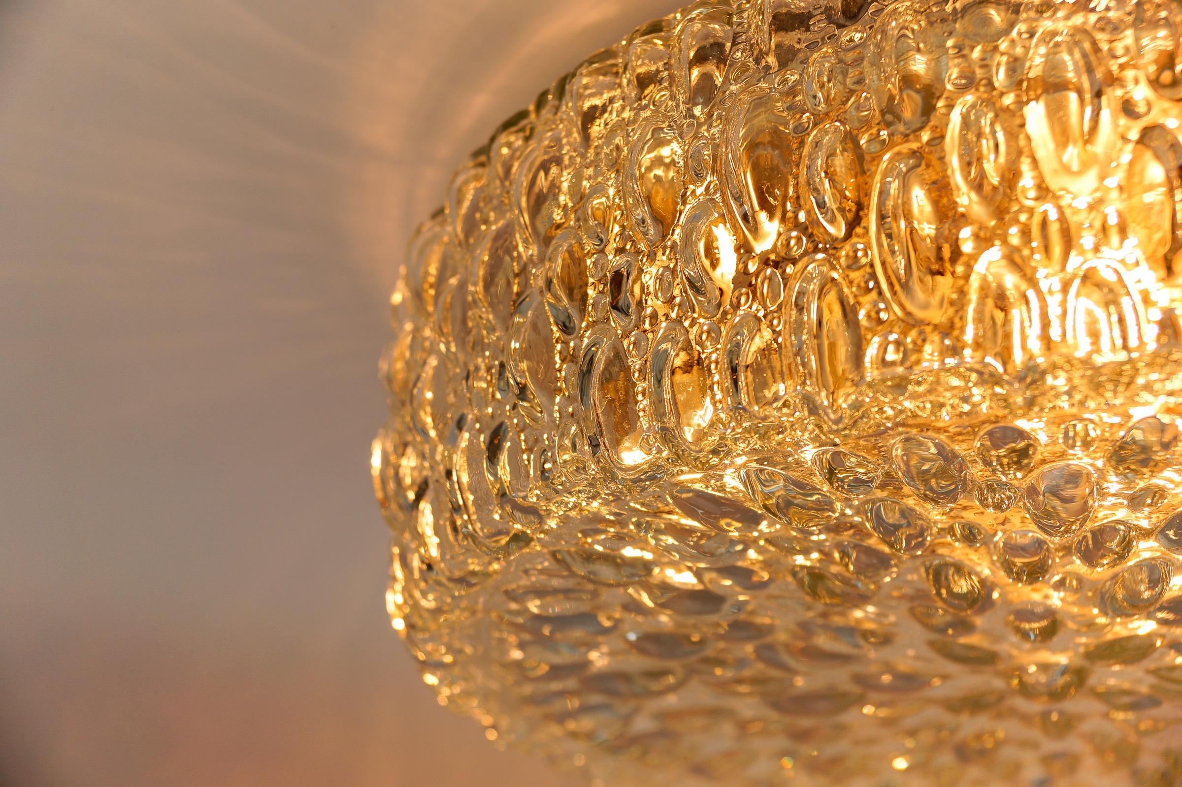 1. of 3 Large Bubble Glass Wall Lamp / Flush Mount by Limburg, 1960s Germany For Sale 6