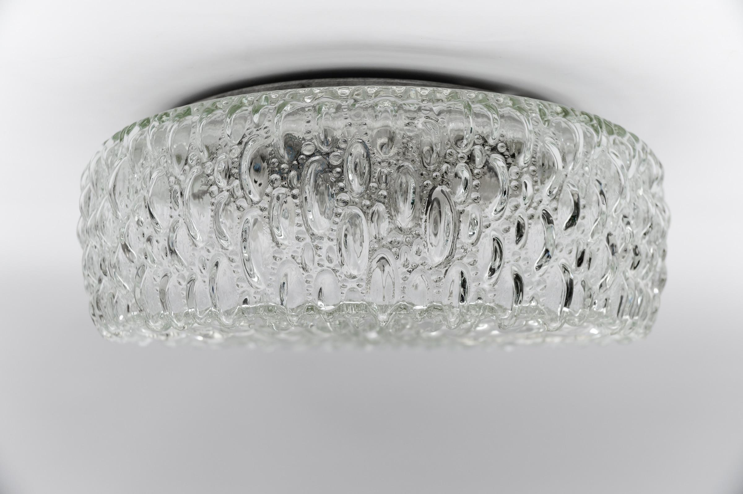 1. of 3 Large Bubble Glass Wall Lamp / Flush Mount by Limburg, 1960s Germany For Sale 7