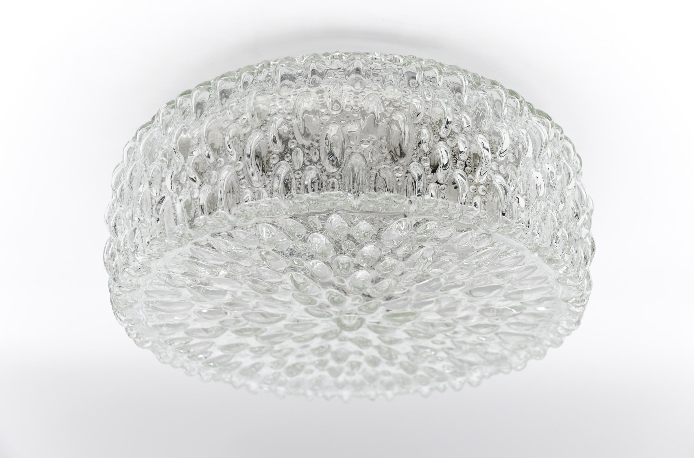 1. of 3 Large Bubble Glass Wall Lamp / Flush Mount by Limburg, 1960s Germany For Sale 8