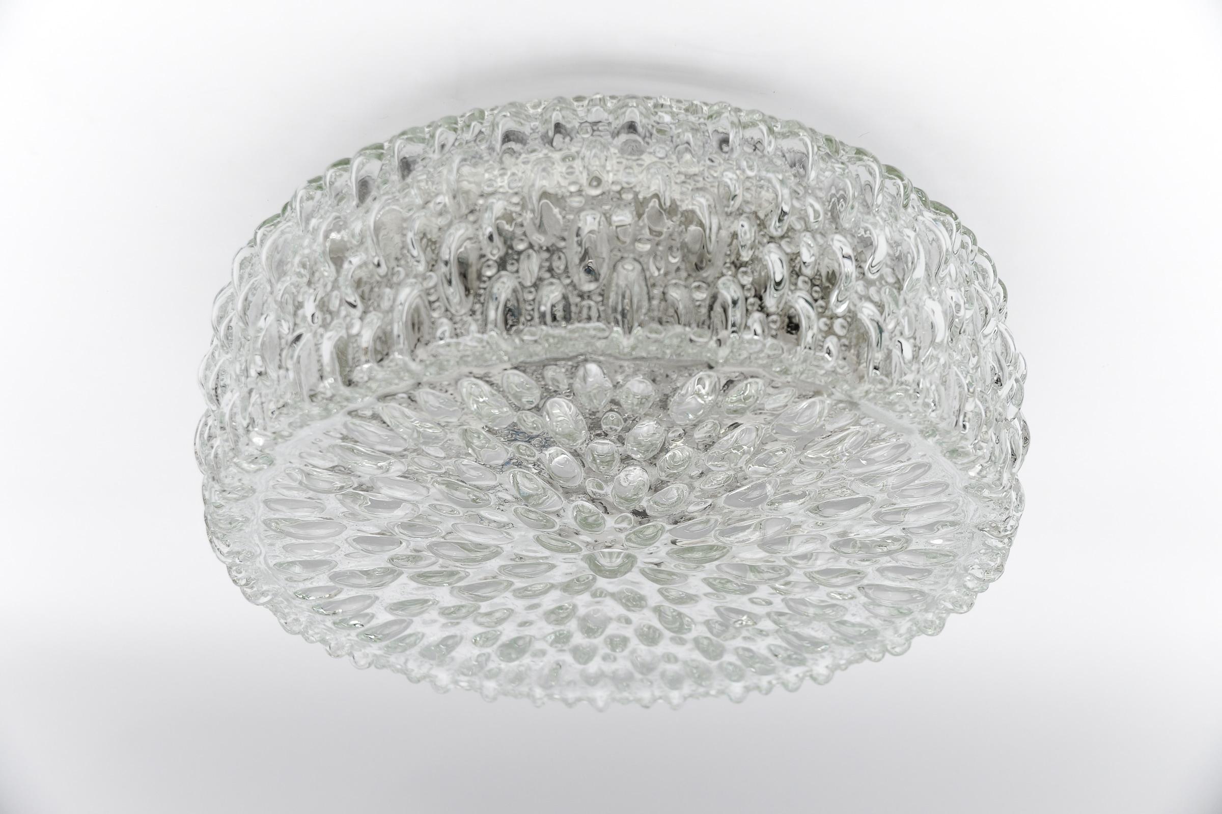 1. of 3 Large Bubble Glass Wall Lamp / Flush Mount by Limburg, 1960s Germany

We have three different sizes in the same style. All can be found here at 1stDibs in our shop.

The fixture need  3 x E27/E26 standard bulb with 60W max.

Light bulbs are