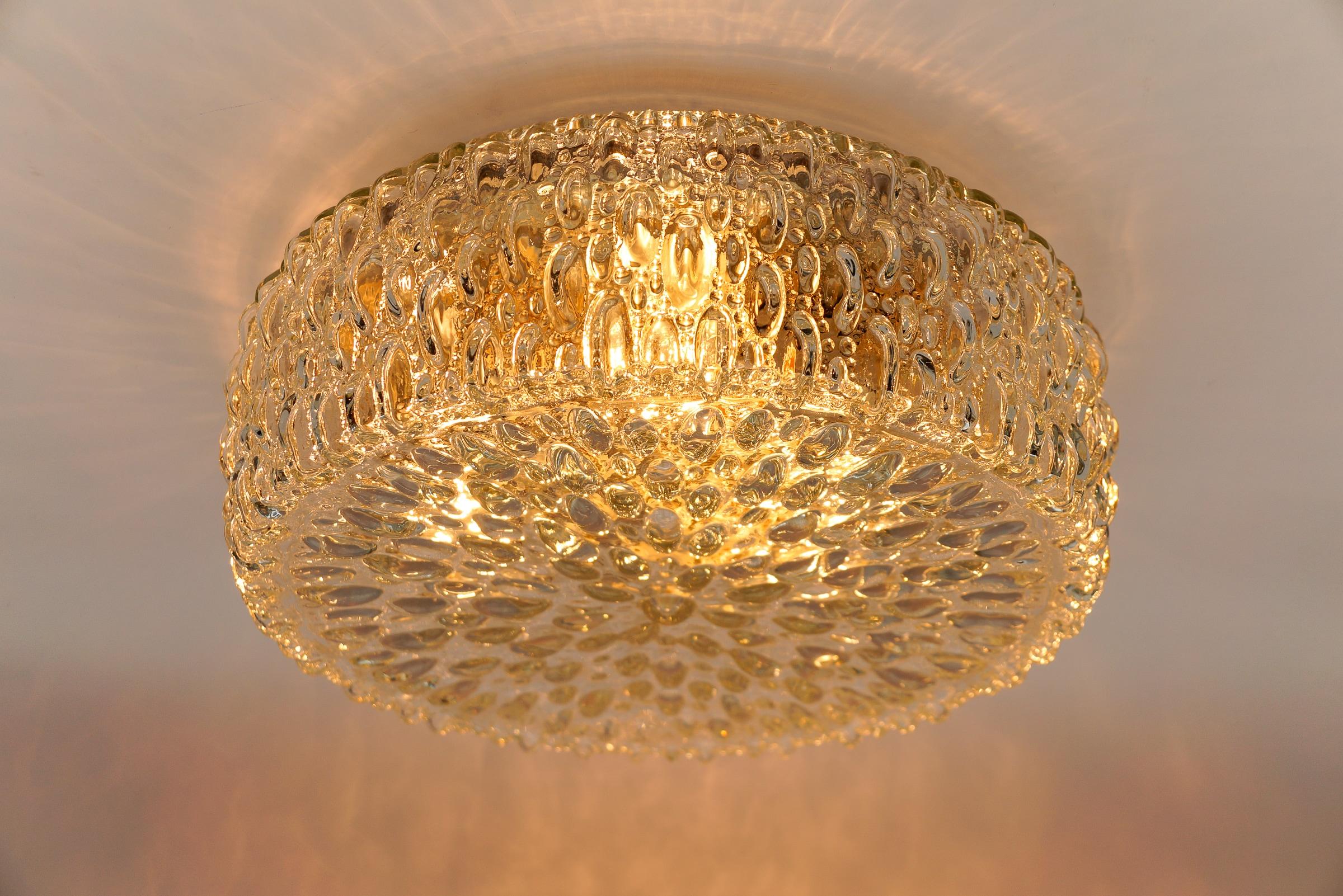 Mid-Century Modern 1. of 3 Large Bubble Glass Wall Lamp / Flush Mount by Limburg, 1960s Germany For Sale