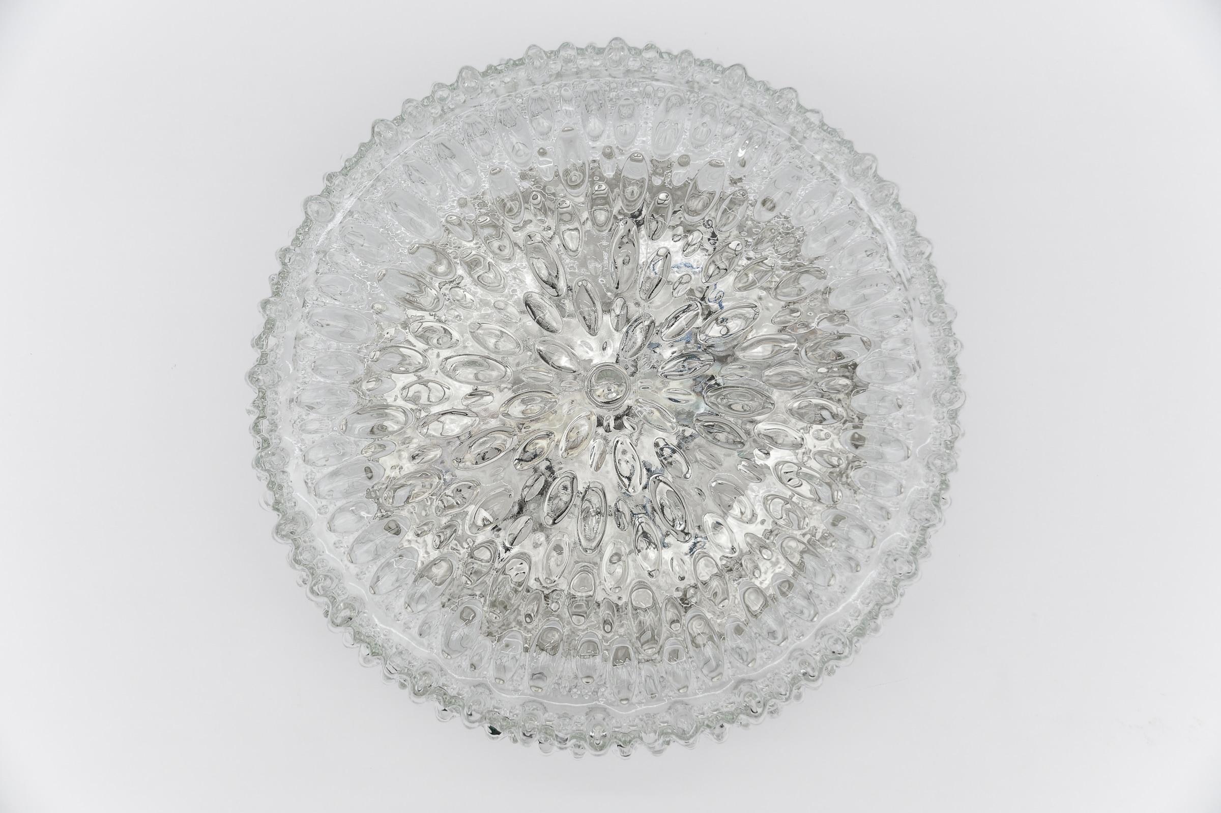 1. of 3 Large Bubble Glass Wall Lamp / Flush Mount by Limburg, 1960s Germany In Good Condition For Sale In Nürnberg, Bayern