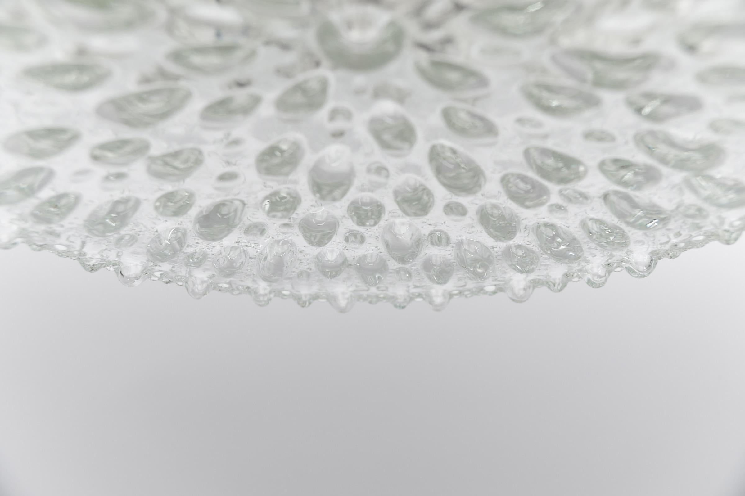 1. of 3 Large Bubble Glass Wall Lamp / Flush Mount by Limburg, 1960s Germany For Sale 3