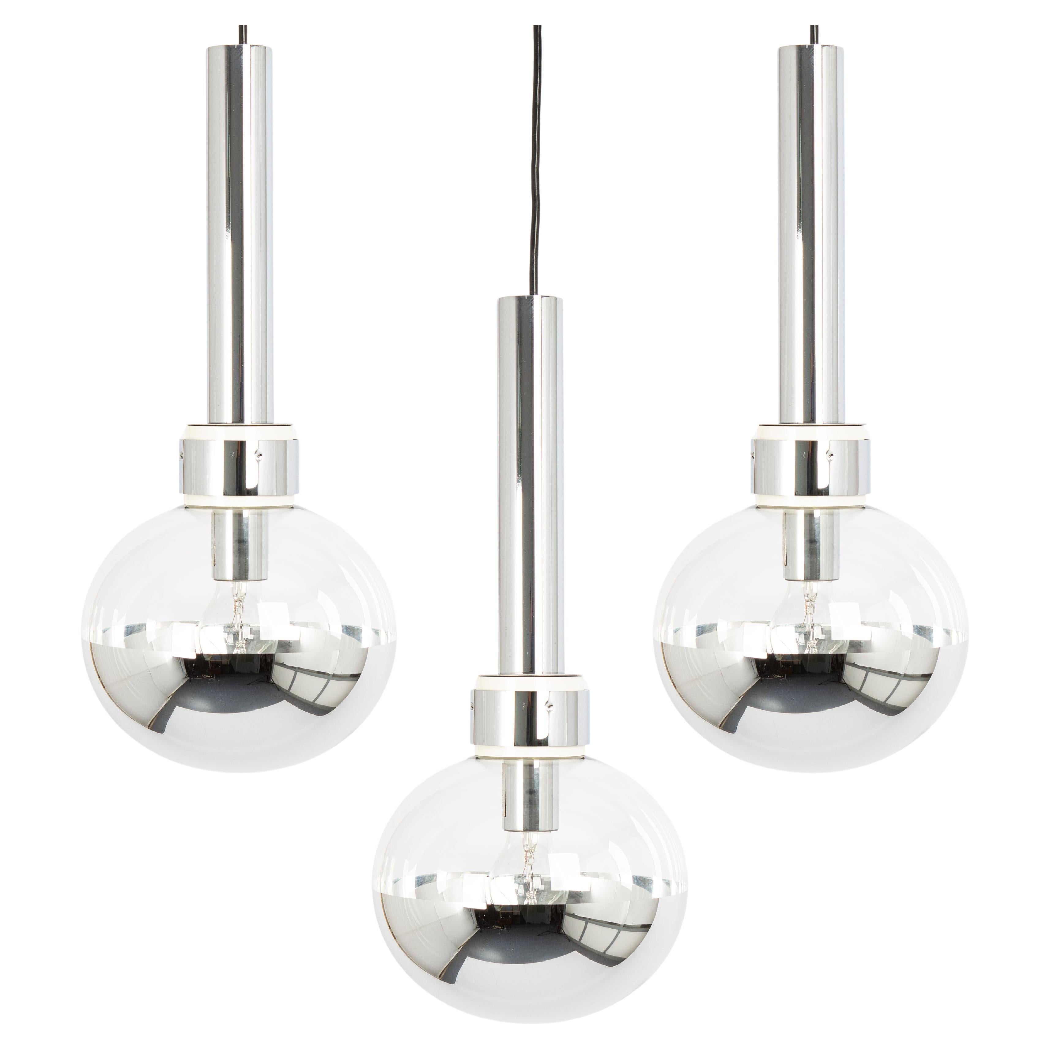 1 of 3 Large Designer Pendant light for Staff Leuchten, Germany, 1970s