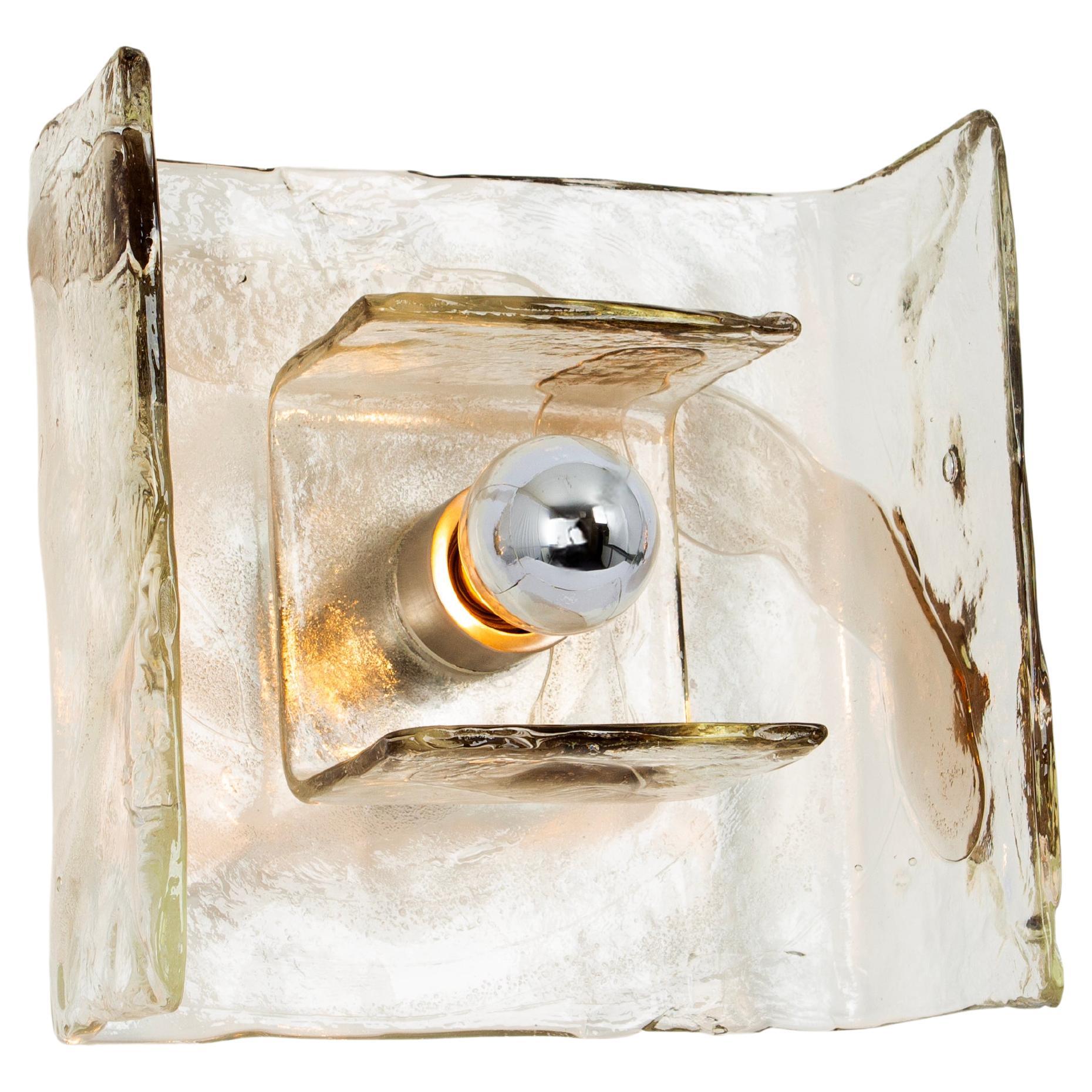 1 of 3 Large Glass Wall Light Designed by Carlo Nason for Kalmar, 1960s For Sale