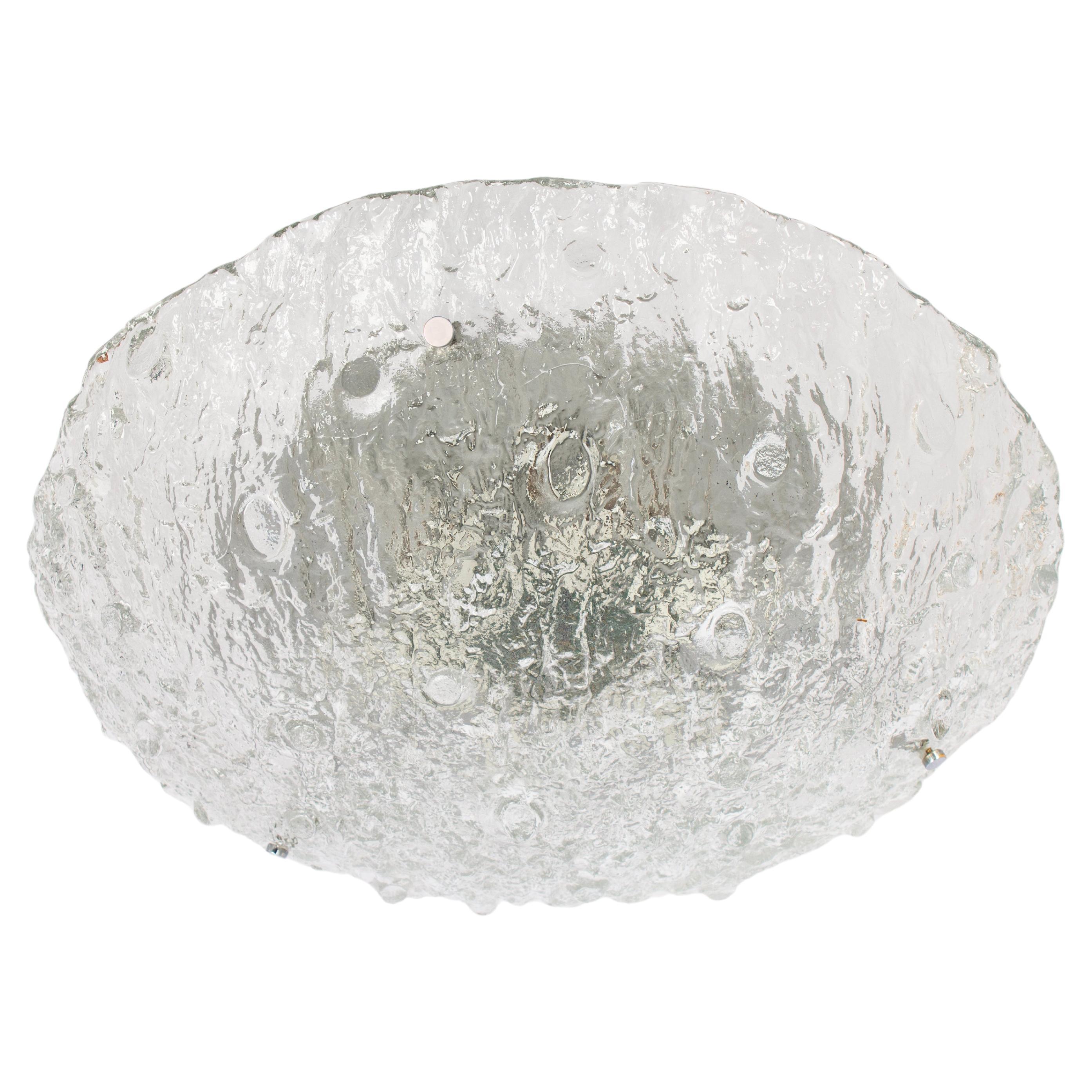 1 des 3 grands luminaires en verre de Murano Kaiser, Allemagne, 1970