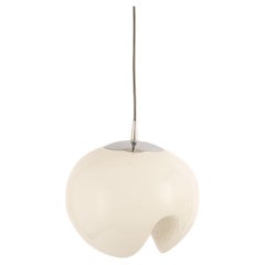 1 of 3 Large Opal Glass Pendant Light by Peill & Putzler, Germany, 1970s