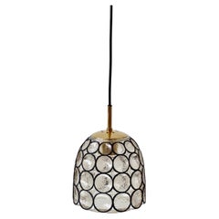 1 of 3 Limburg Glashütte Iron & Bubble Glass Vintage Pendant Lamps, circa 1960s
