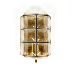 1 di 3 Applique Limburg, ottone e vetro a bolle, stile Mid-Century anni '60