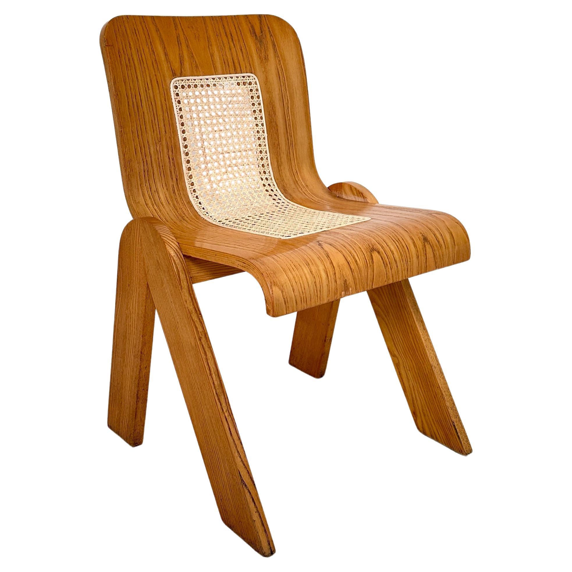 1 of 3 Mid Century Italian Ash Dining Chairs by Gigi Sabadin for Stilwood, 1970s For Sale